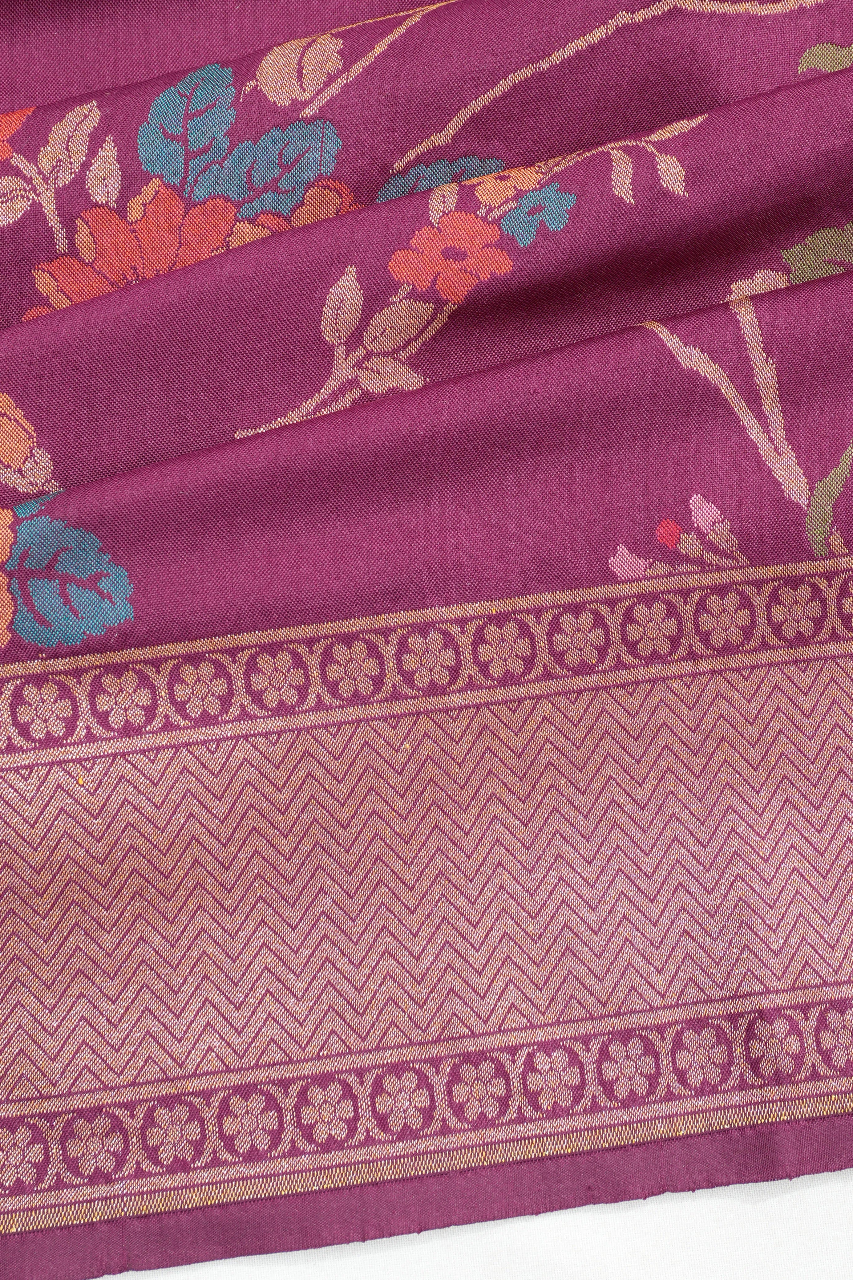Banarasi Silk Jaal Purple Saree