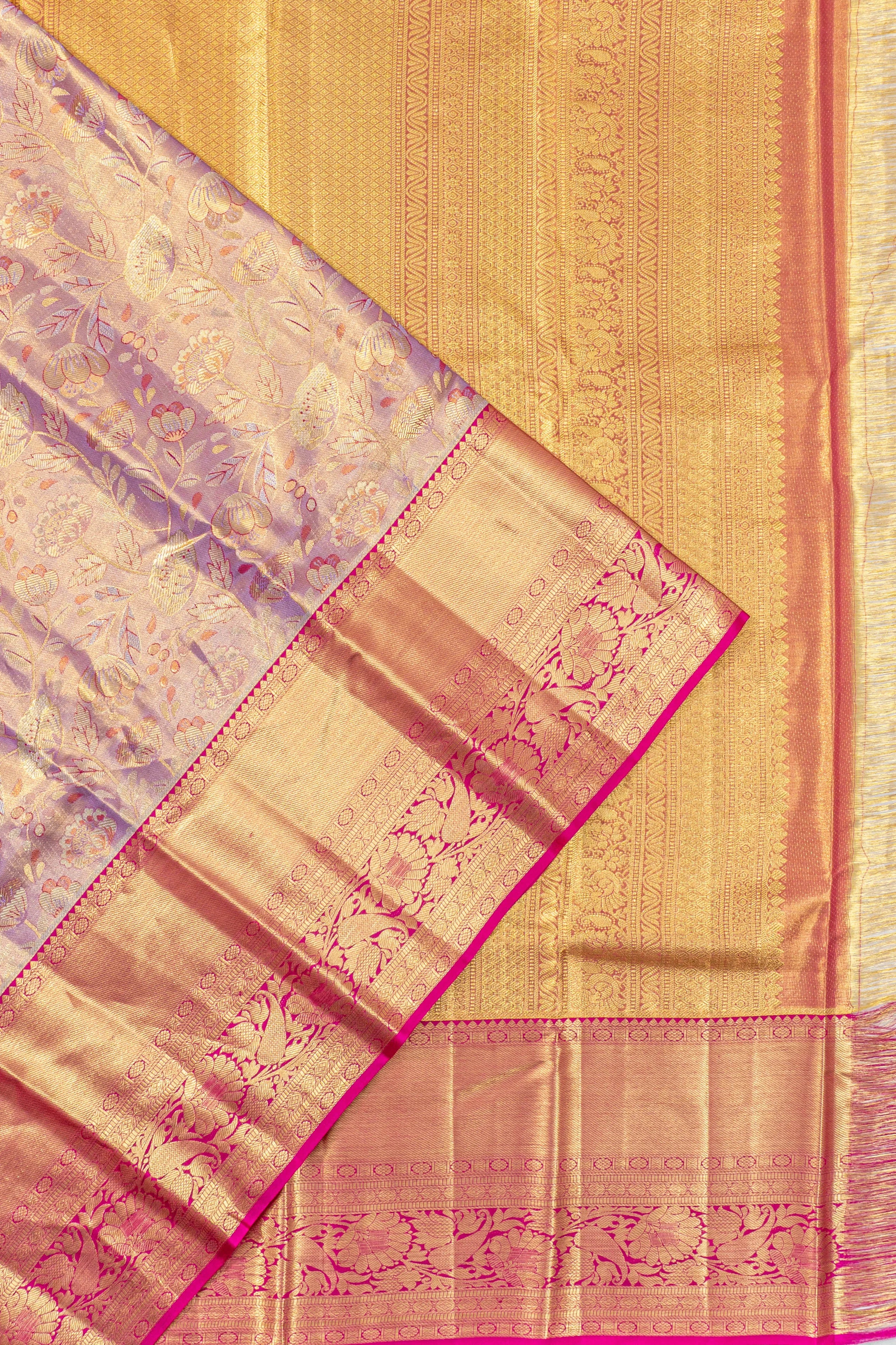 Taranga Kanchi Silk Tissue Brocade Lavender Saree