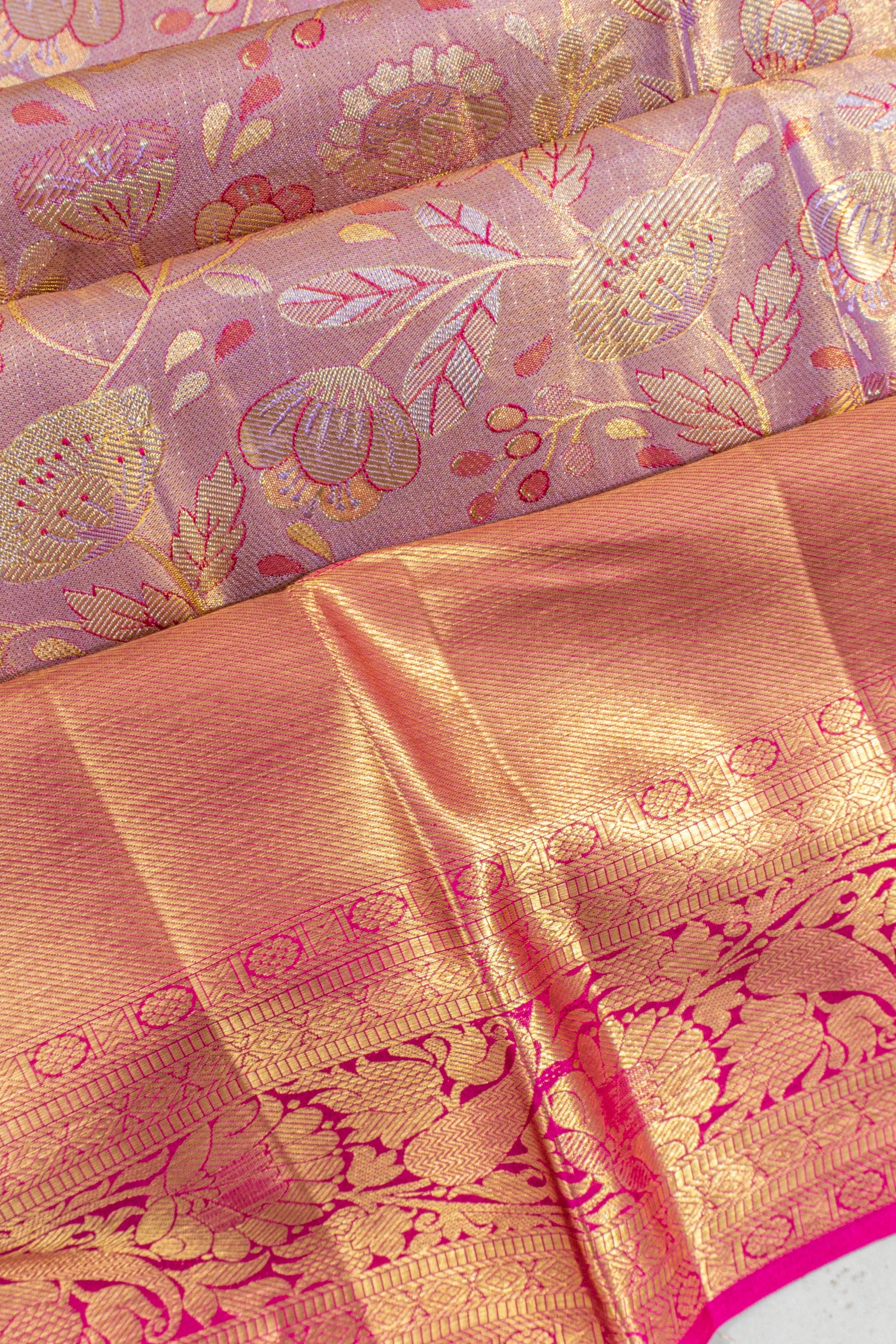 Taranga Kanchi Silk Tissue Brocade Lavender Saree