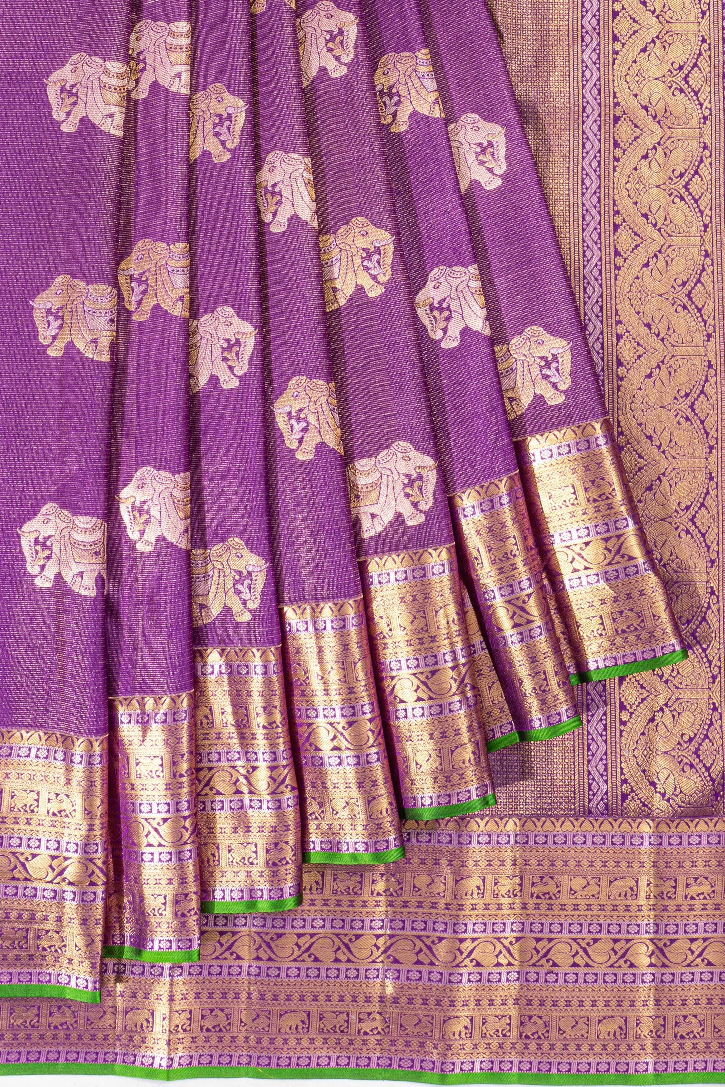 Taranga Kanchi Silk Tissue Brocade Purple Saree