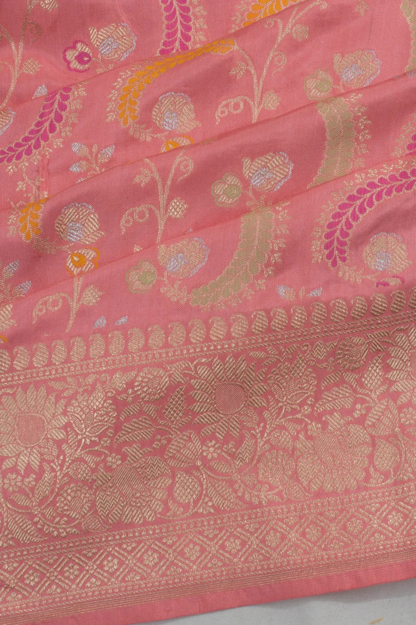 Banarasi Silk Brocade Pink Saree