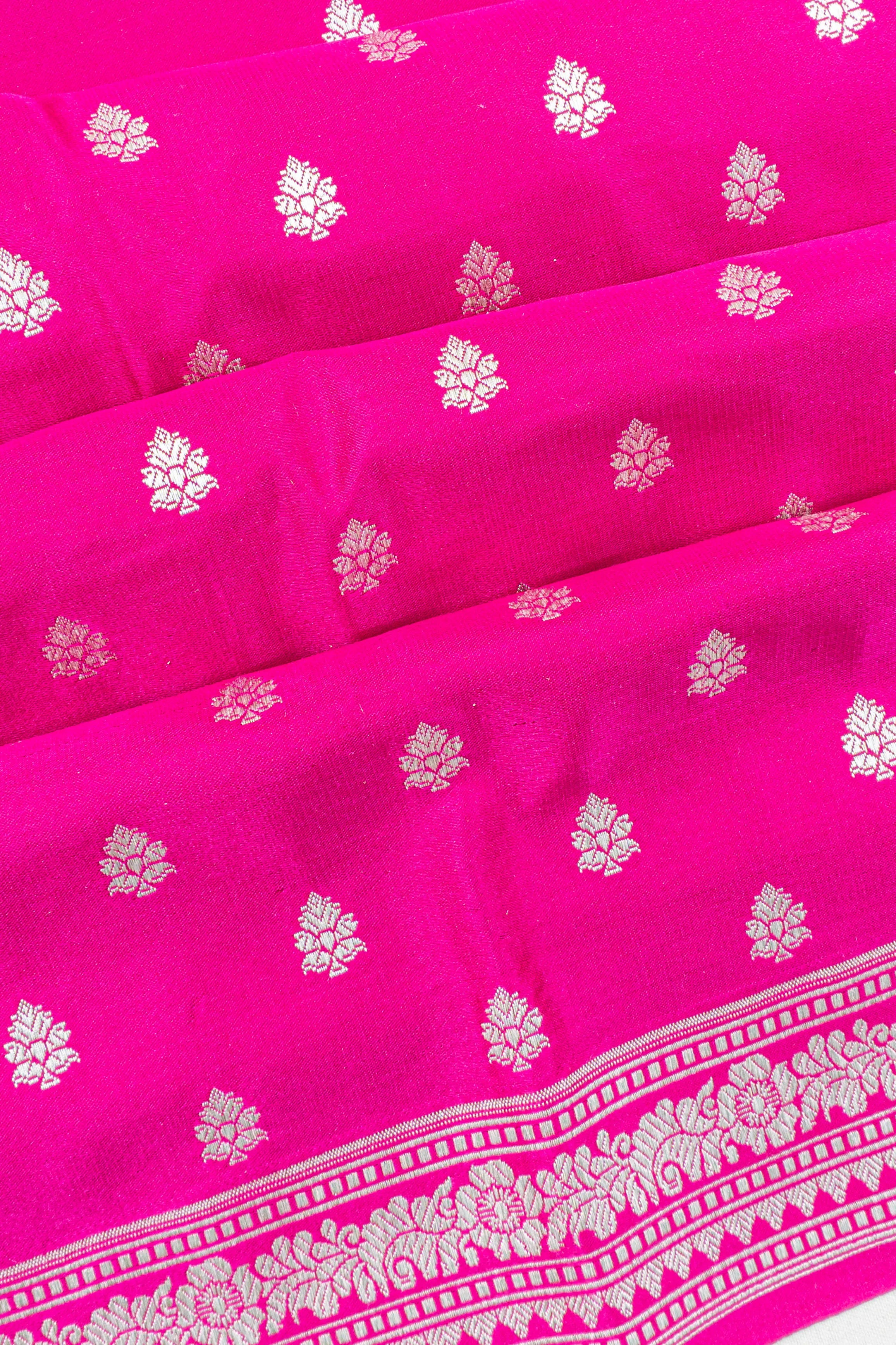 Banarasi Silk Butta Pink Saree