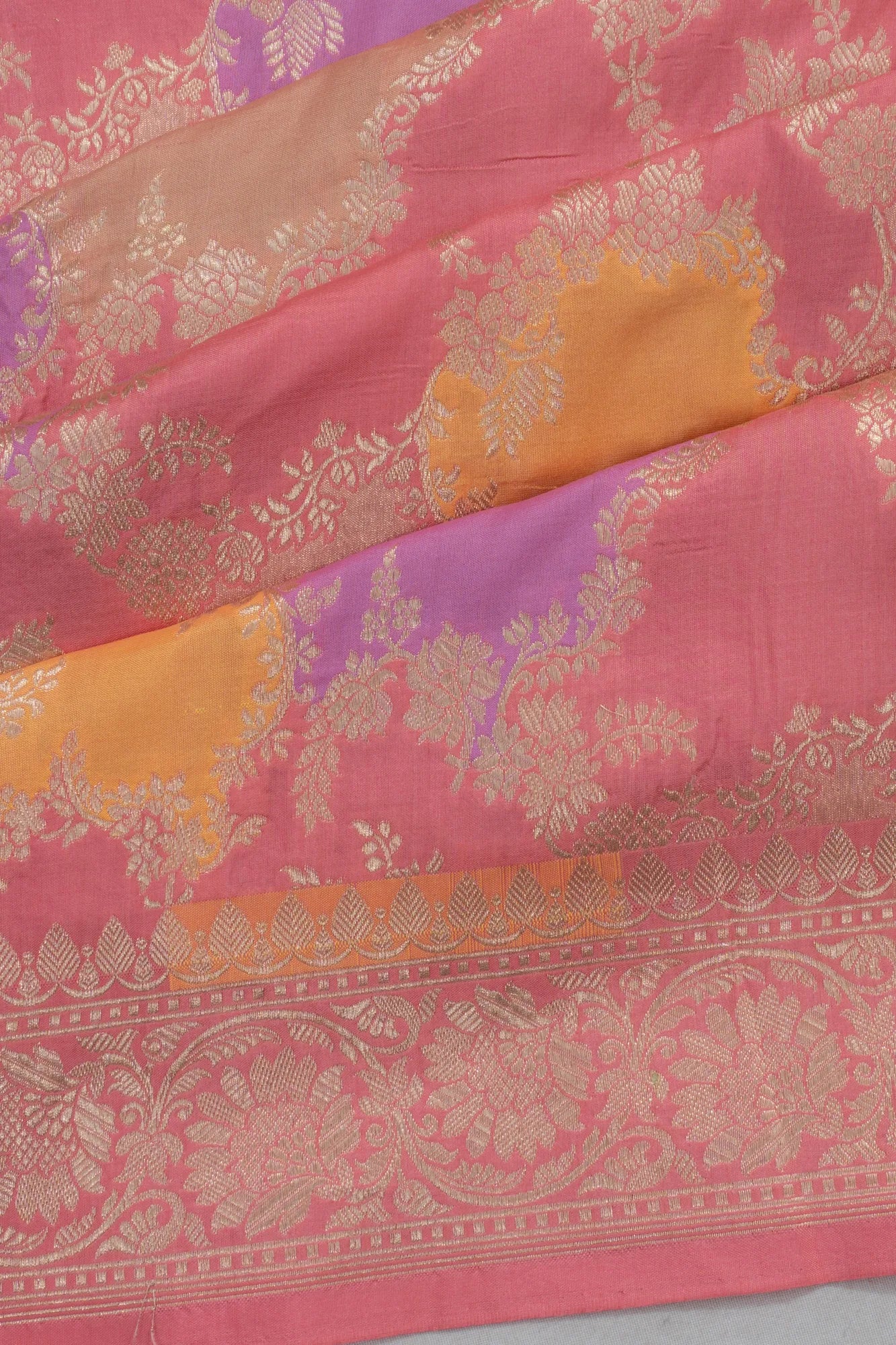 Banarasi Silk Brocade Pink Saree