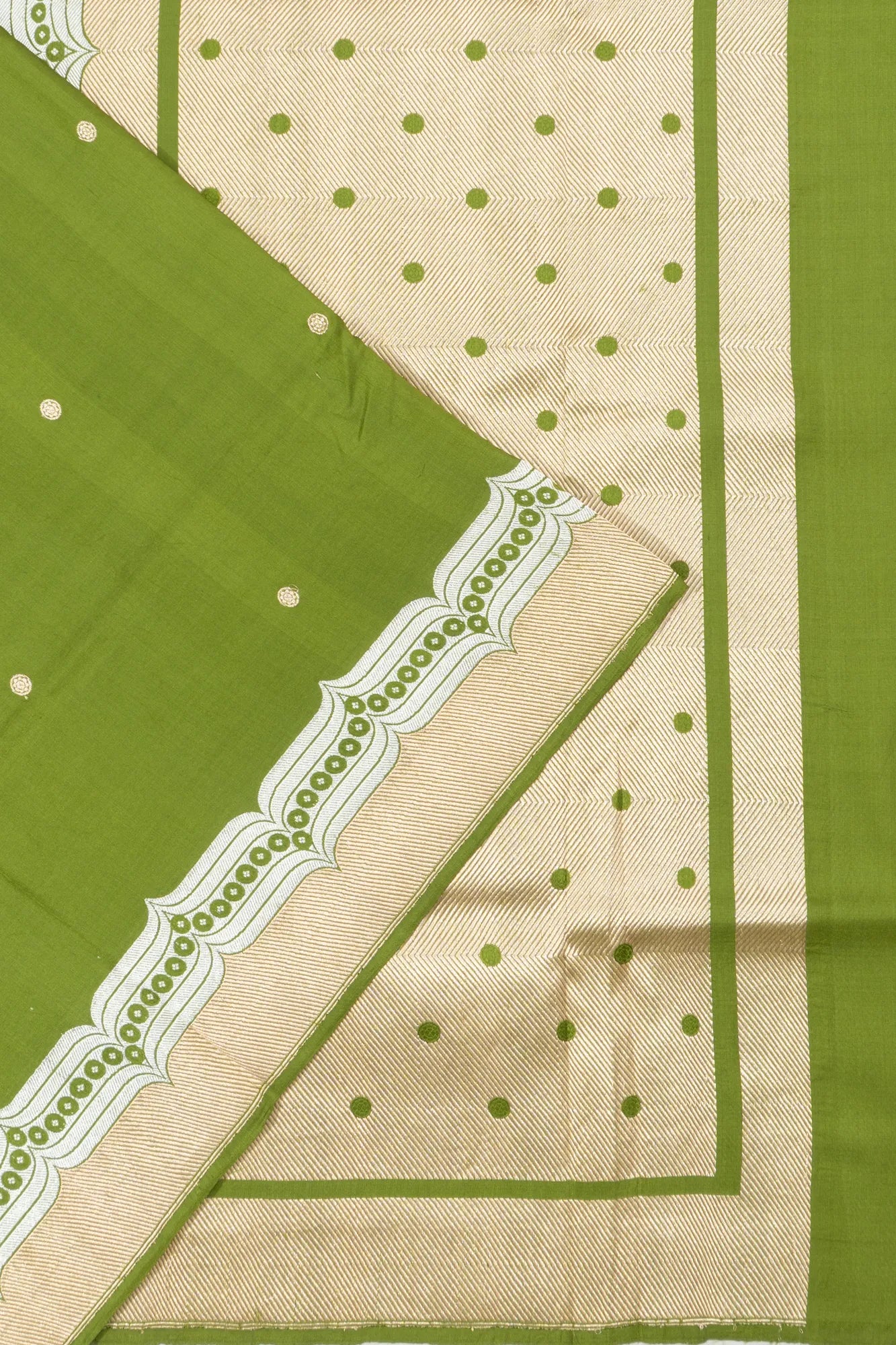 Banarasi Silk Butta Green Saree