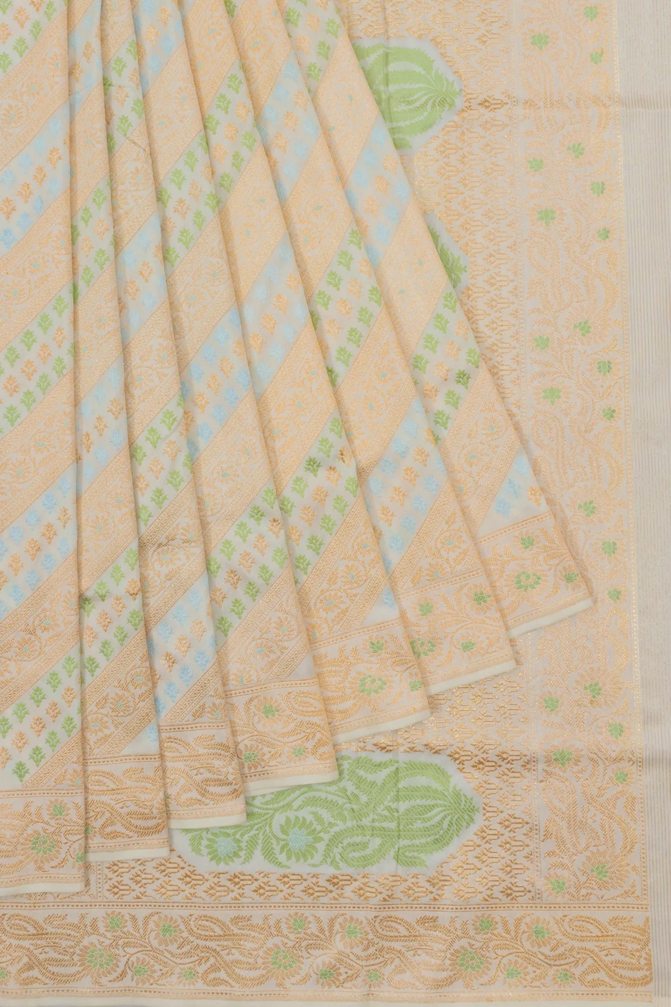 Banarasi Silk Kadwa Jaal Pastel Blue Saree