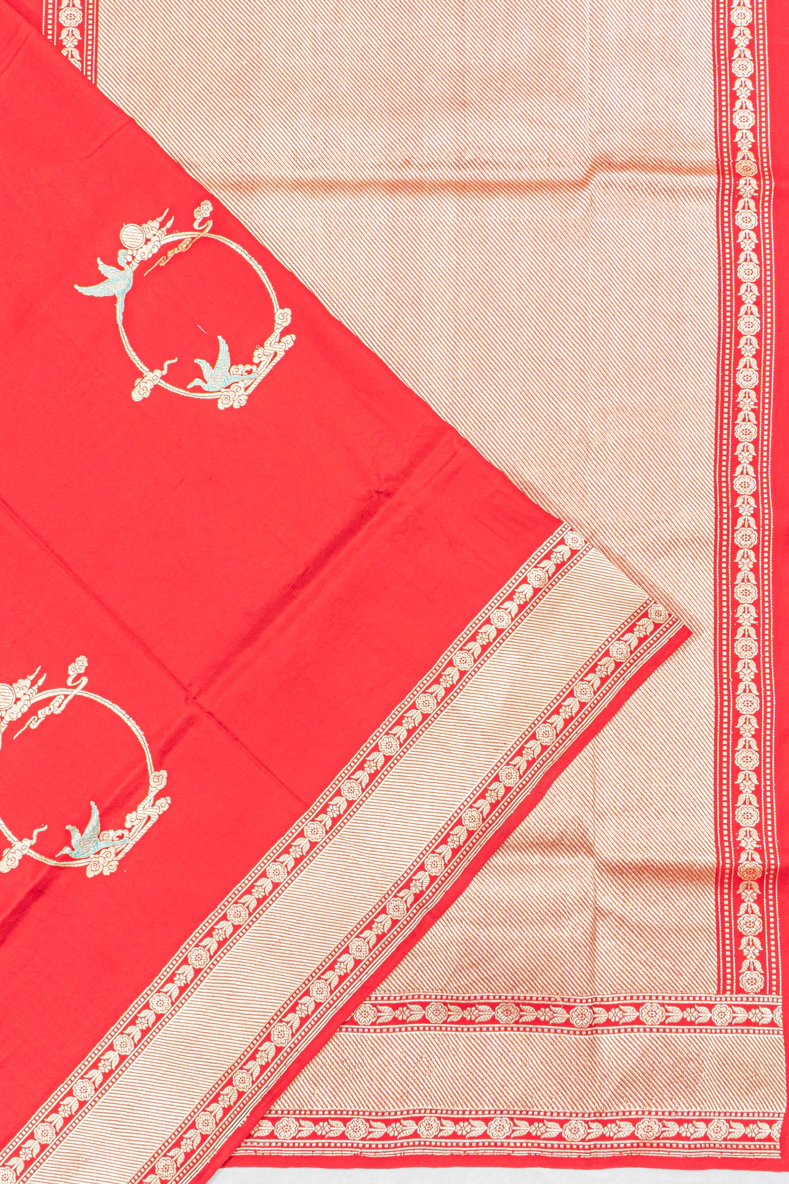 Banarasi Silk Brocade Red Saree