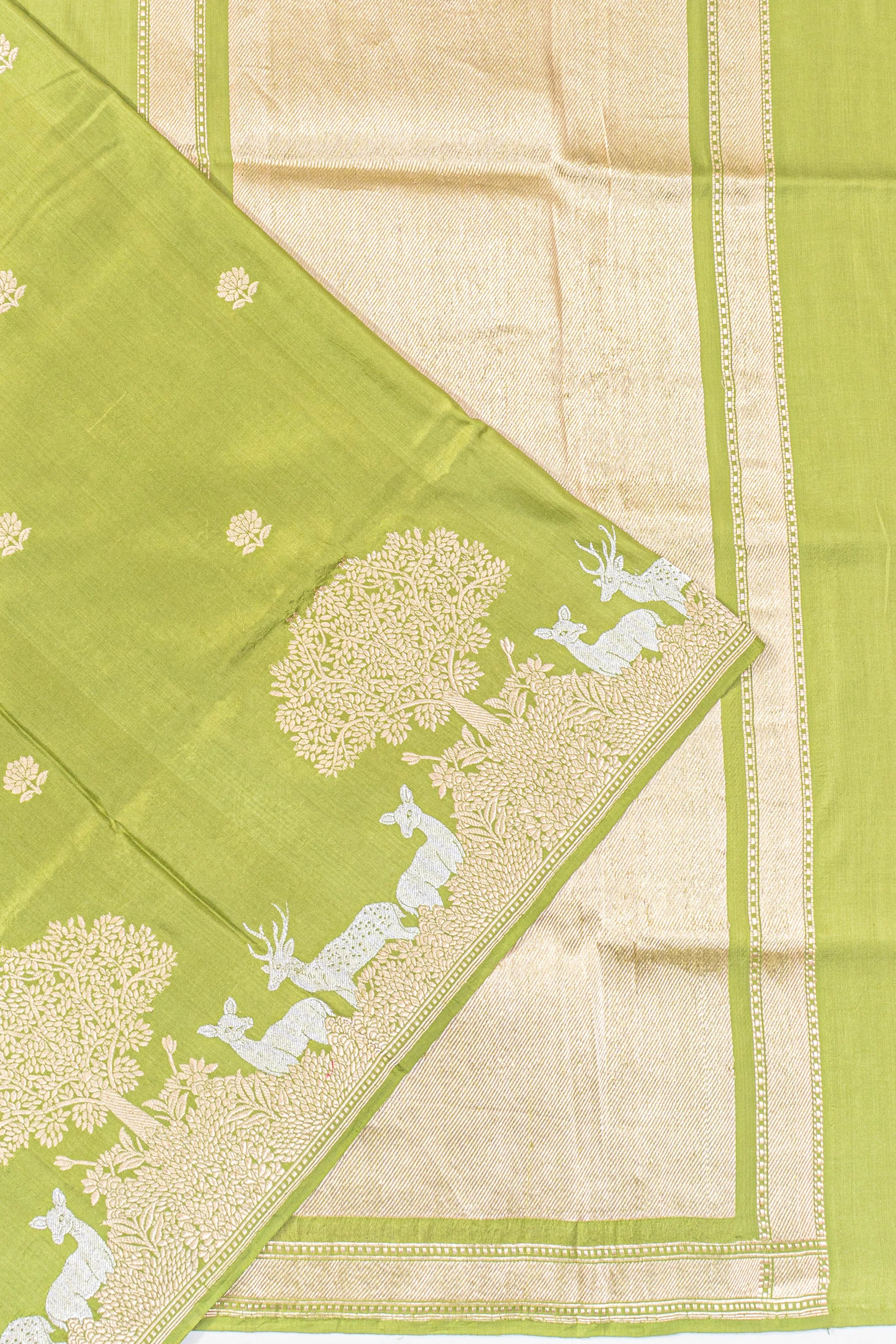 Banarasi Silk Brocade Green Saree