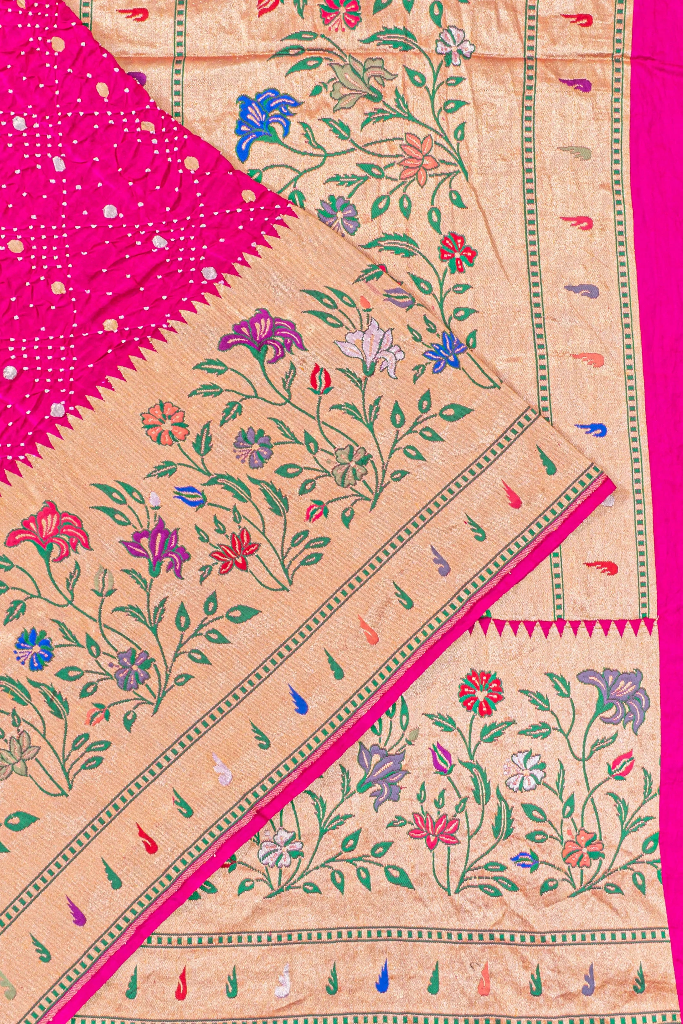 Banarasi Georgette Bandhani Butta Pink Saree