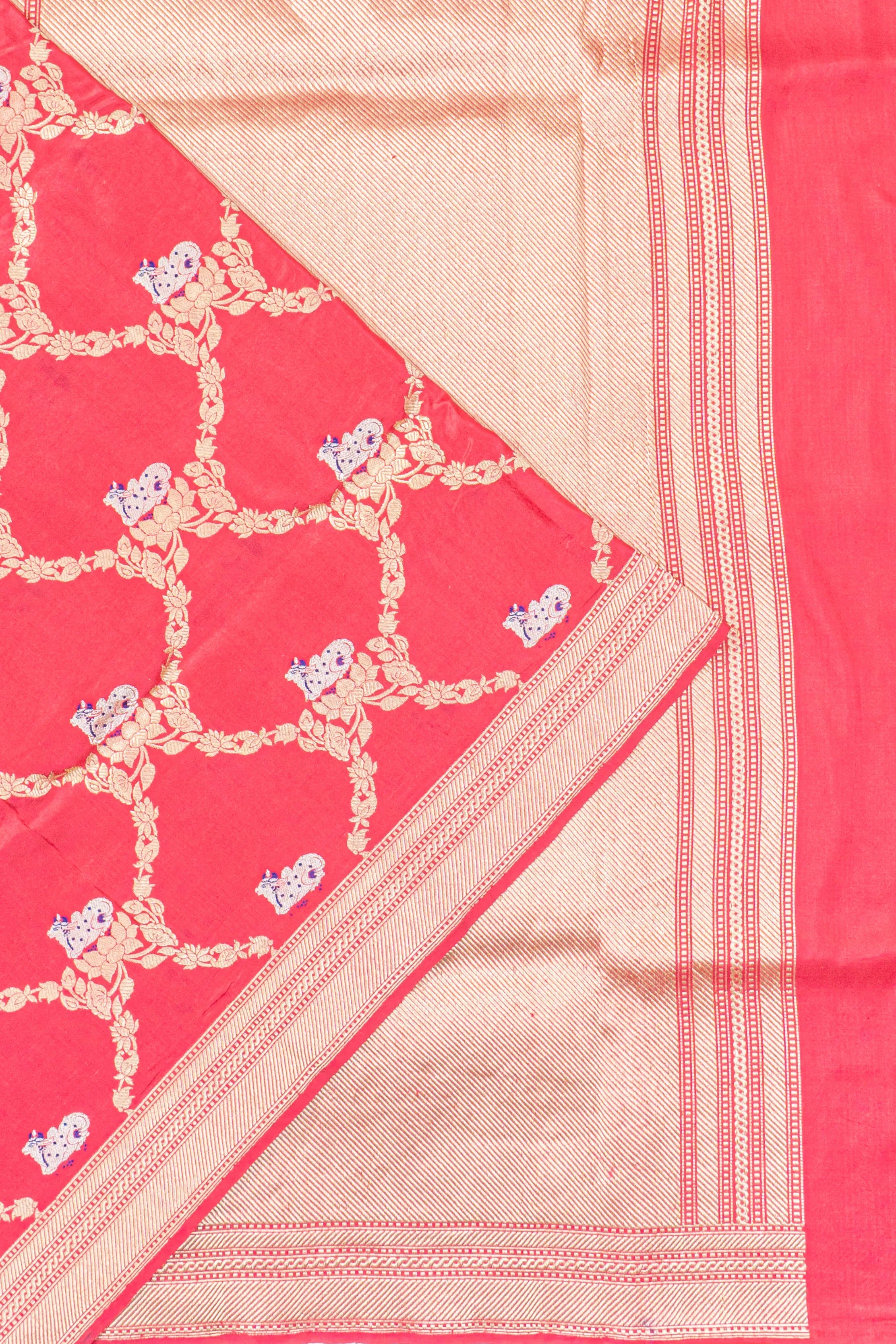Banarasi Silk Brocade Red Saree