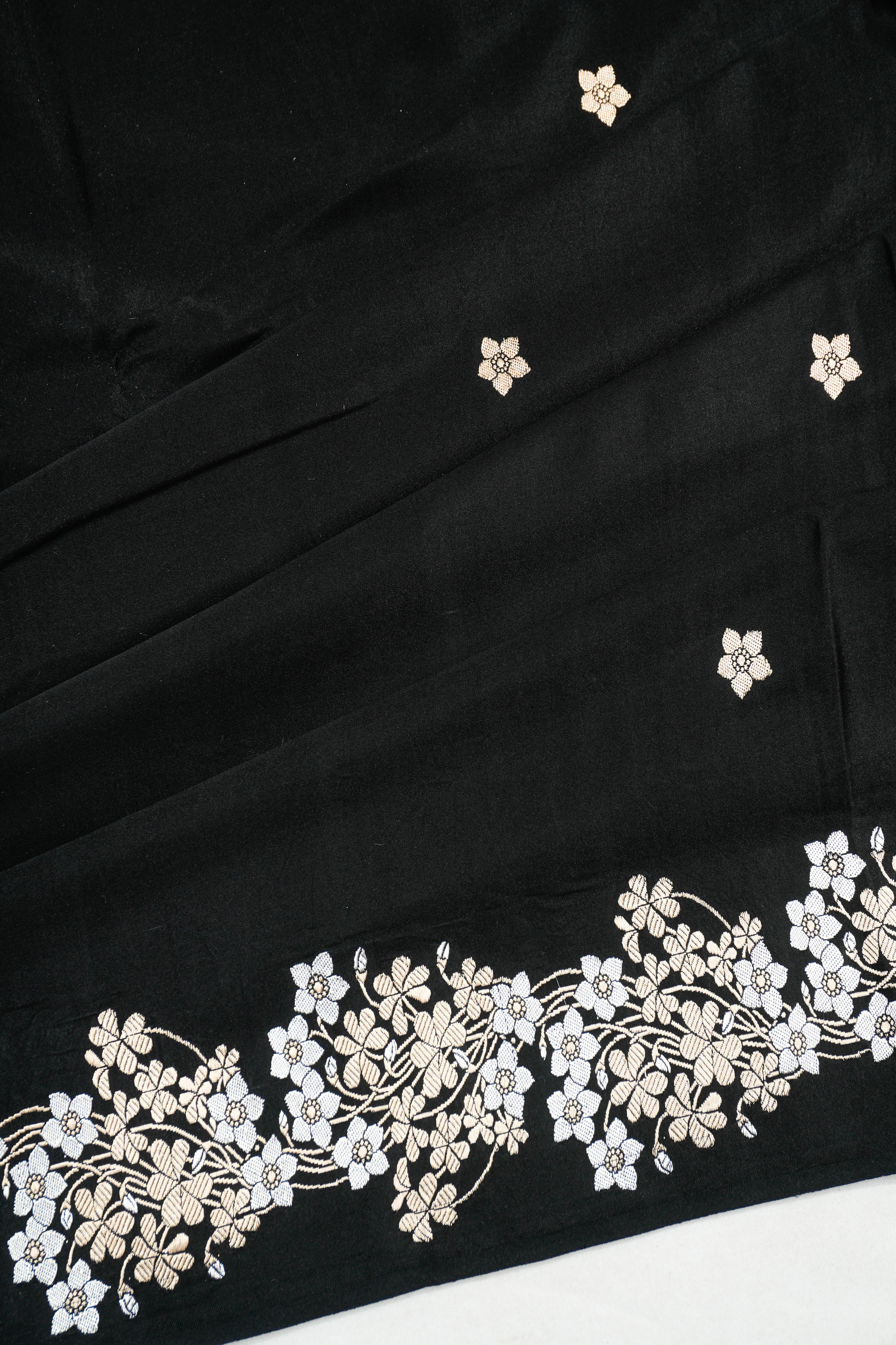 Banarasi Satin Butta Black Saree