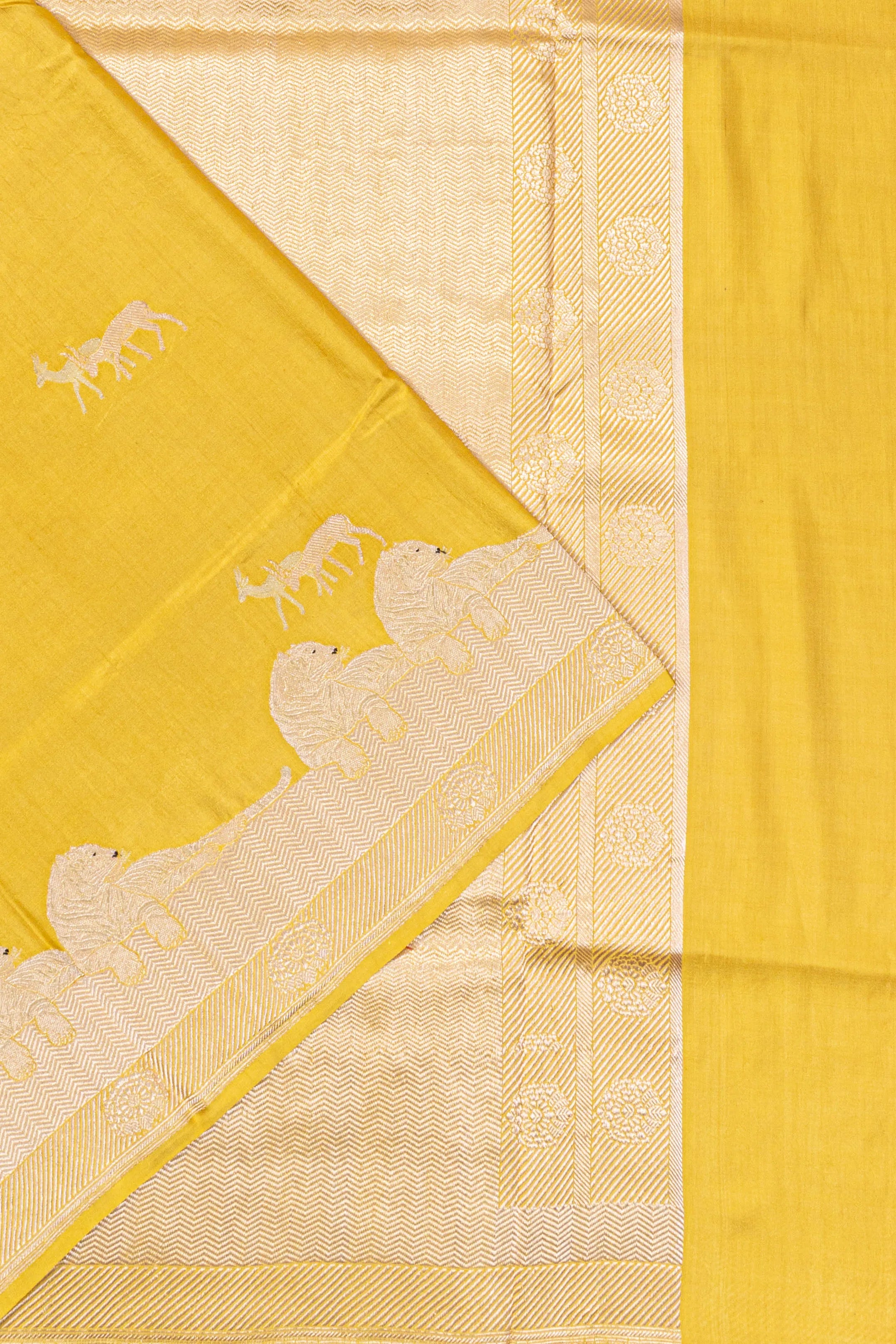 Banarasi Silk Butta Mehendi Green Saree