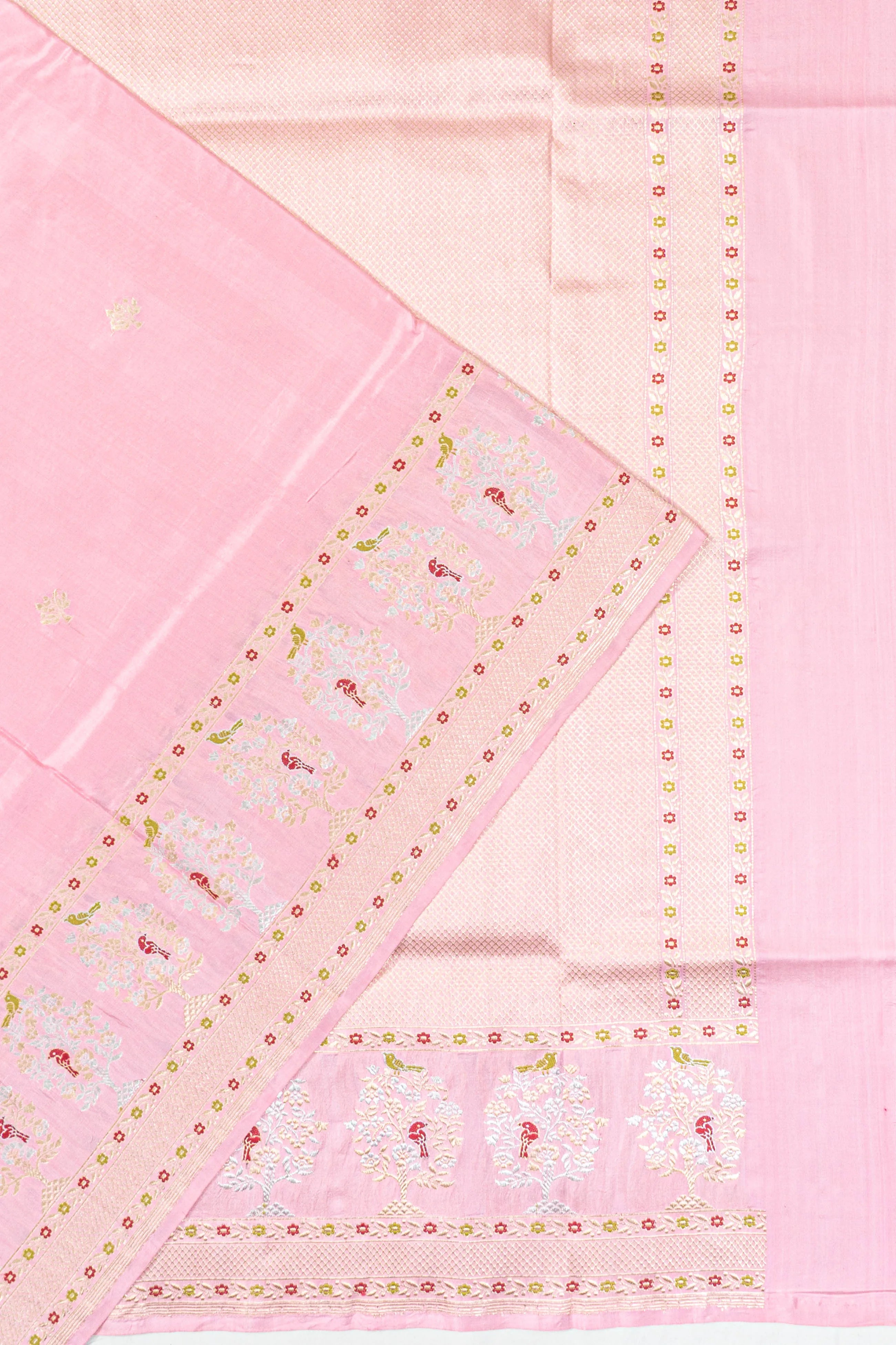 Banarasi Silk Butta Pink Saree
