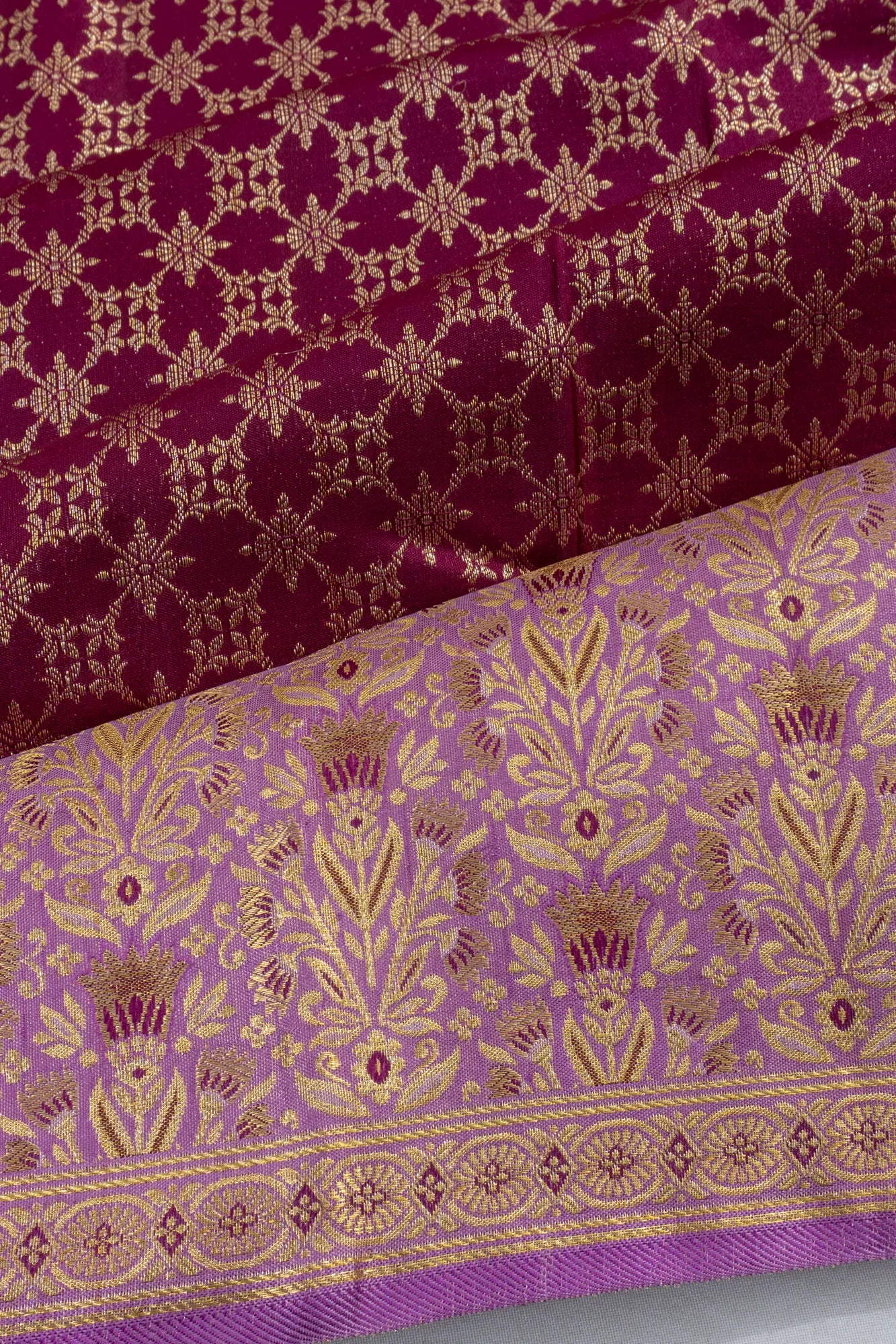 Kanchipuram Silk Brocade Purple Saree