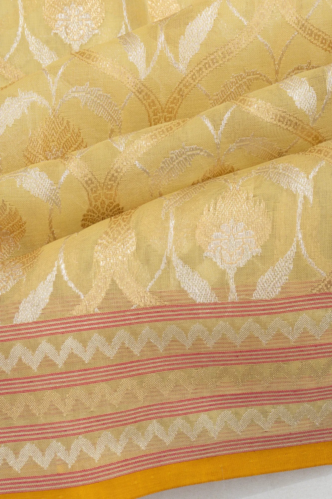 Banarasi Kora Organza Brocade Gold Saree