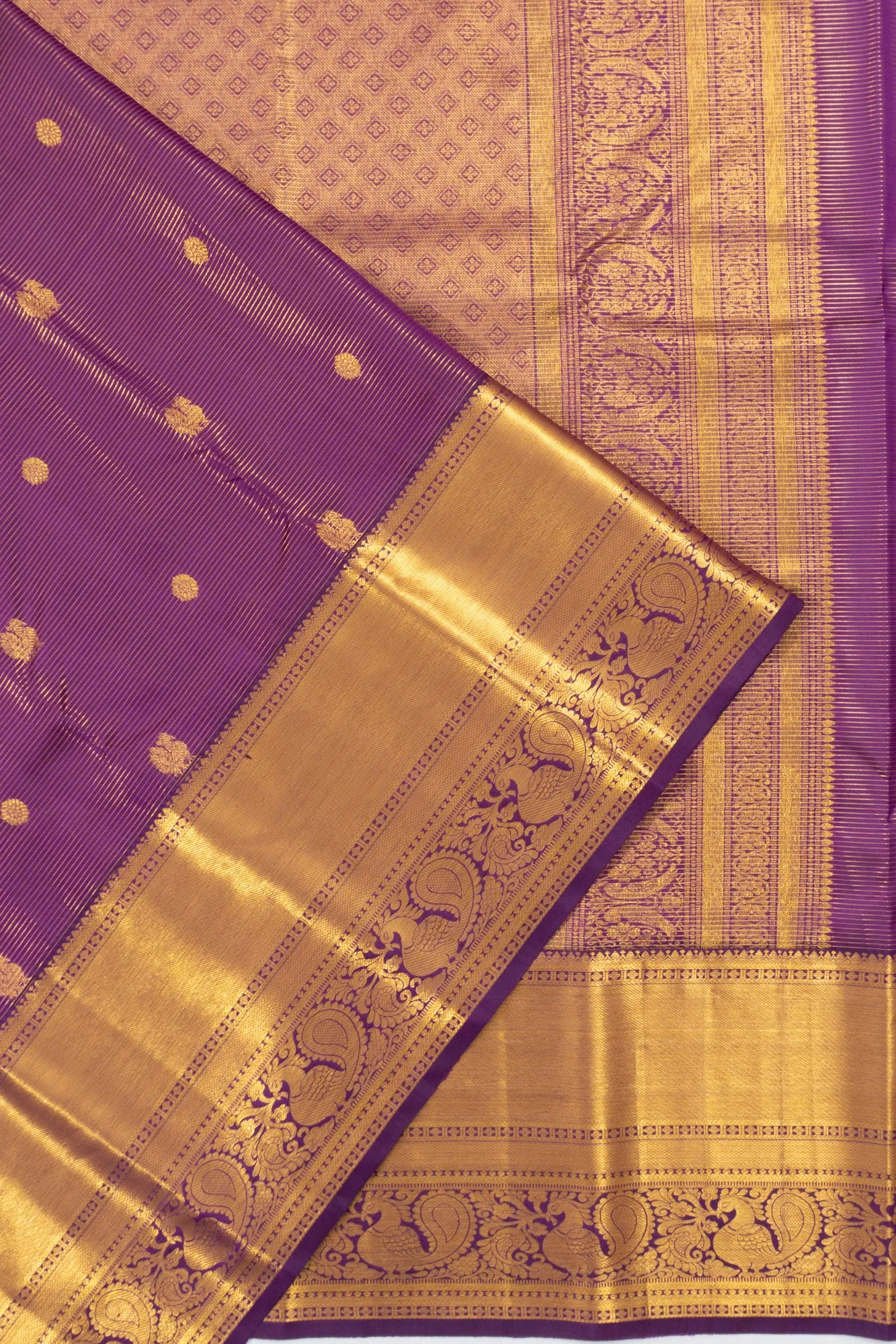 Taranga Kanchi Silk Butta Purple Saree
