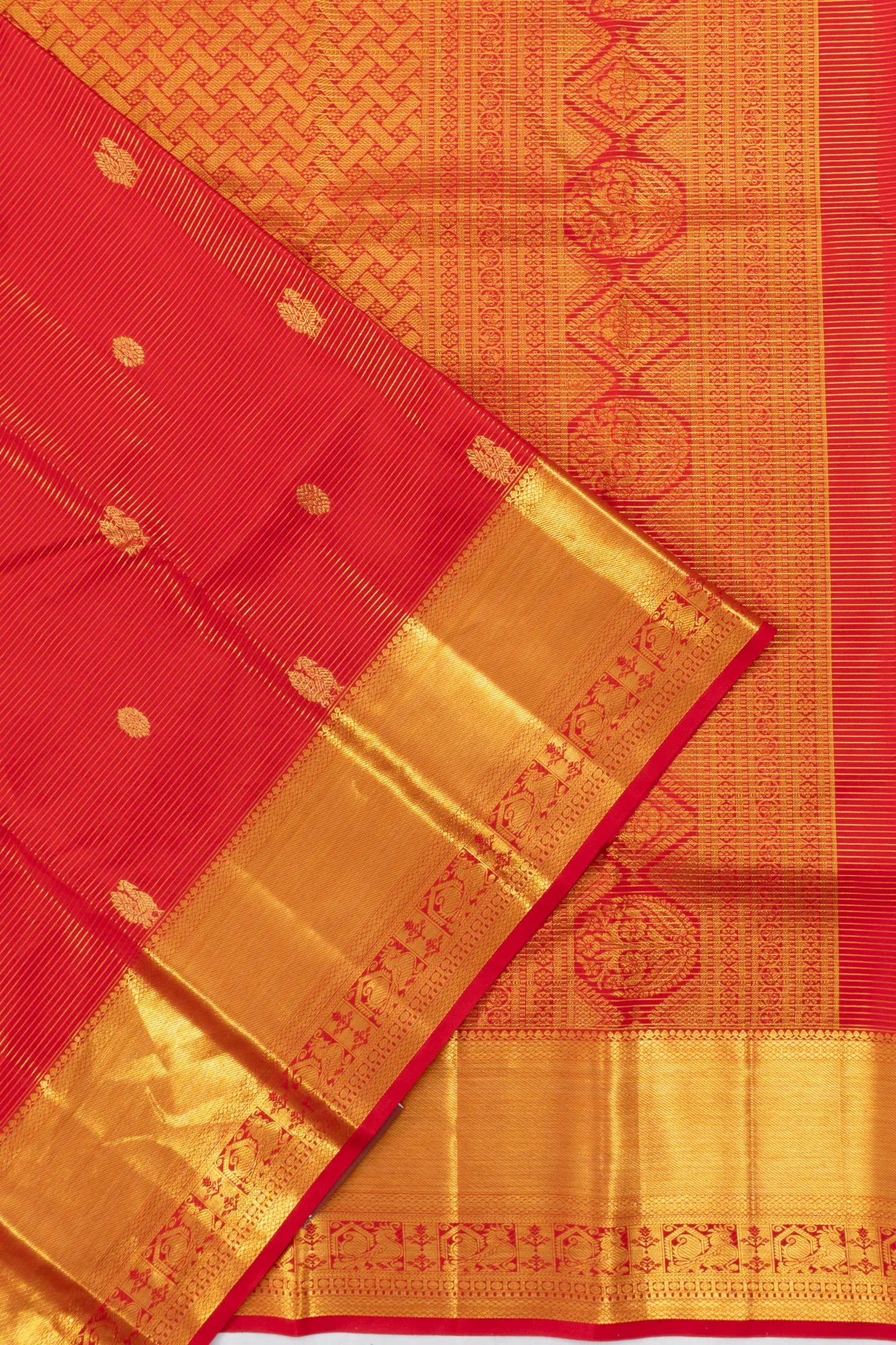 Taranga Kanchi Silk Butta Red Saree