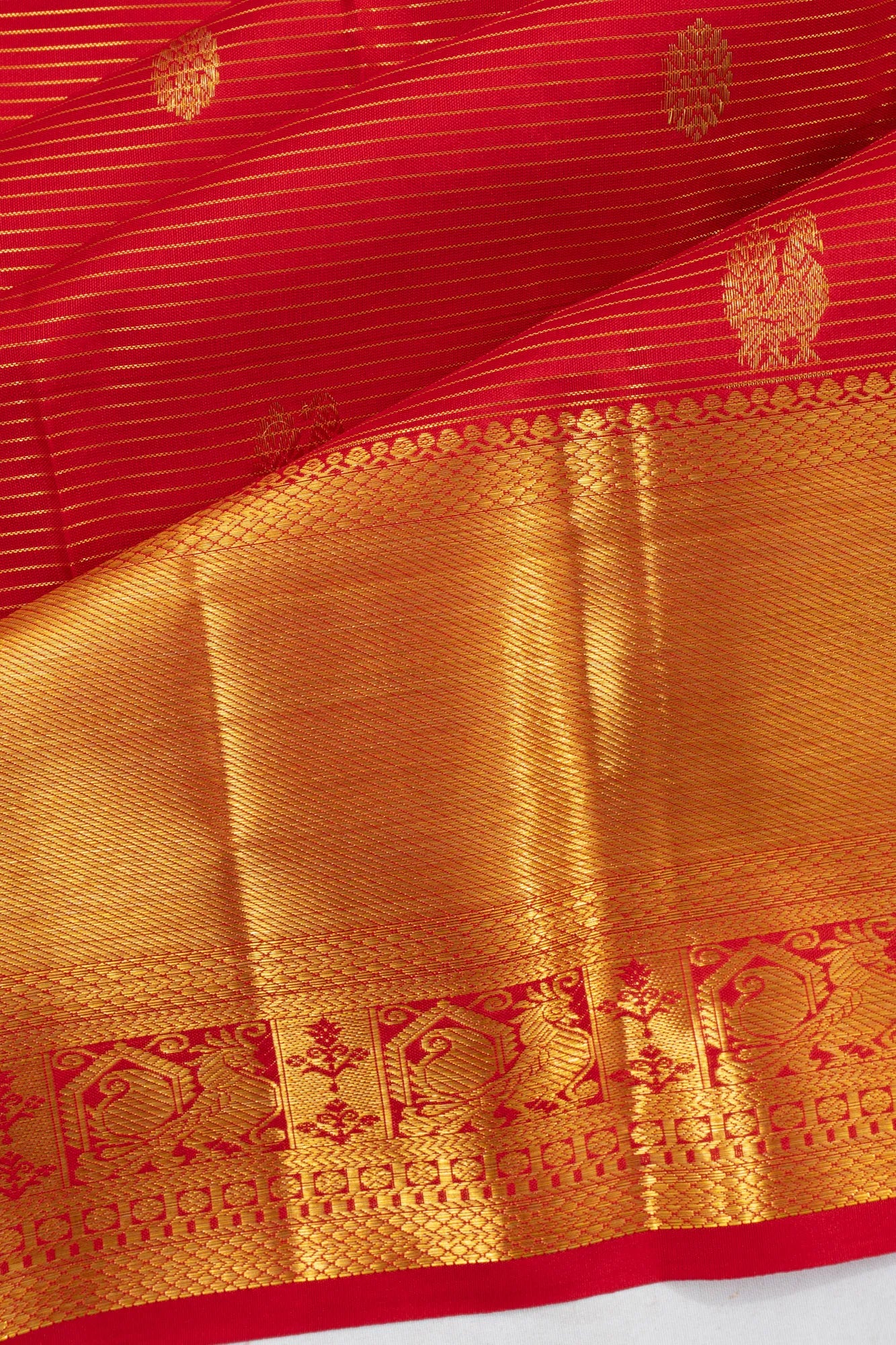 Taranga Kanchi Silk Butta Red Saree