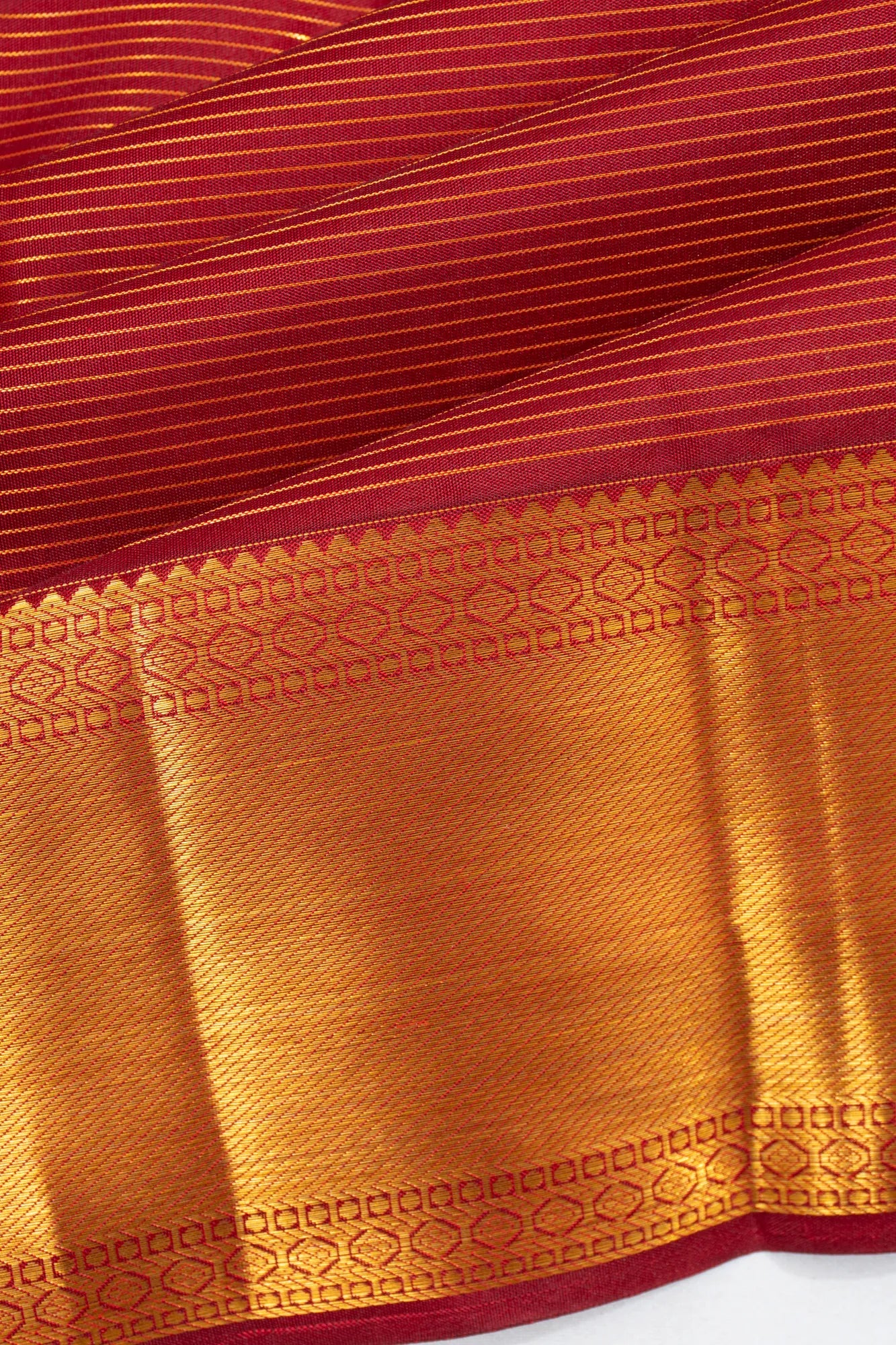 Taranga Kanchi Silk Lines Red Saree