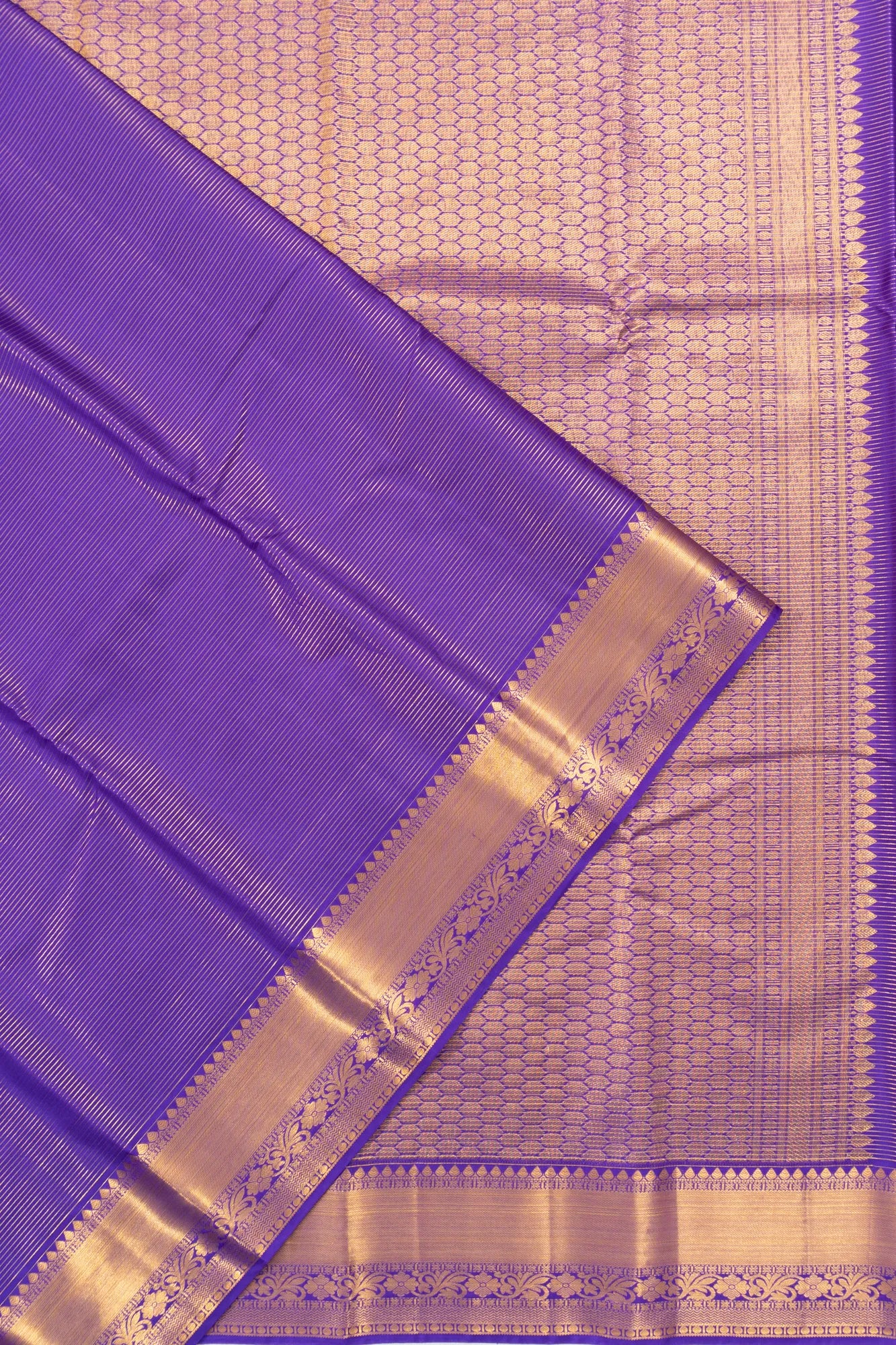Taranga Kanchi Silk Lines Violet Saree