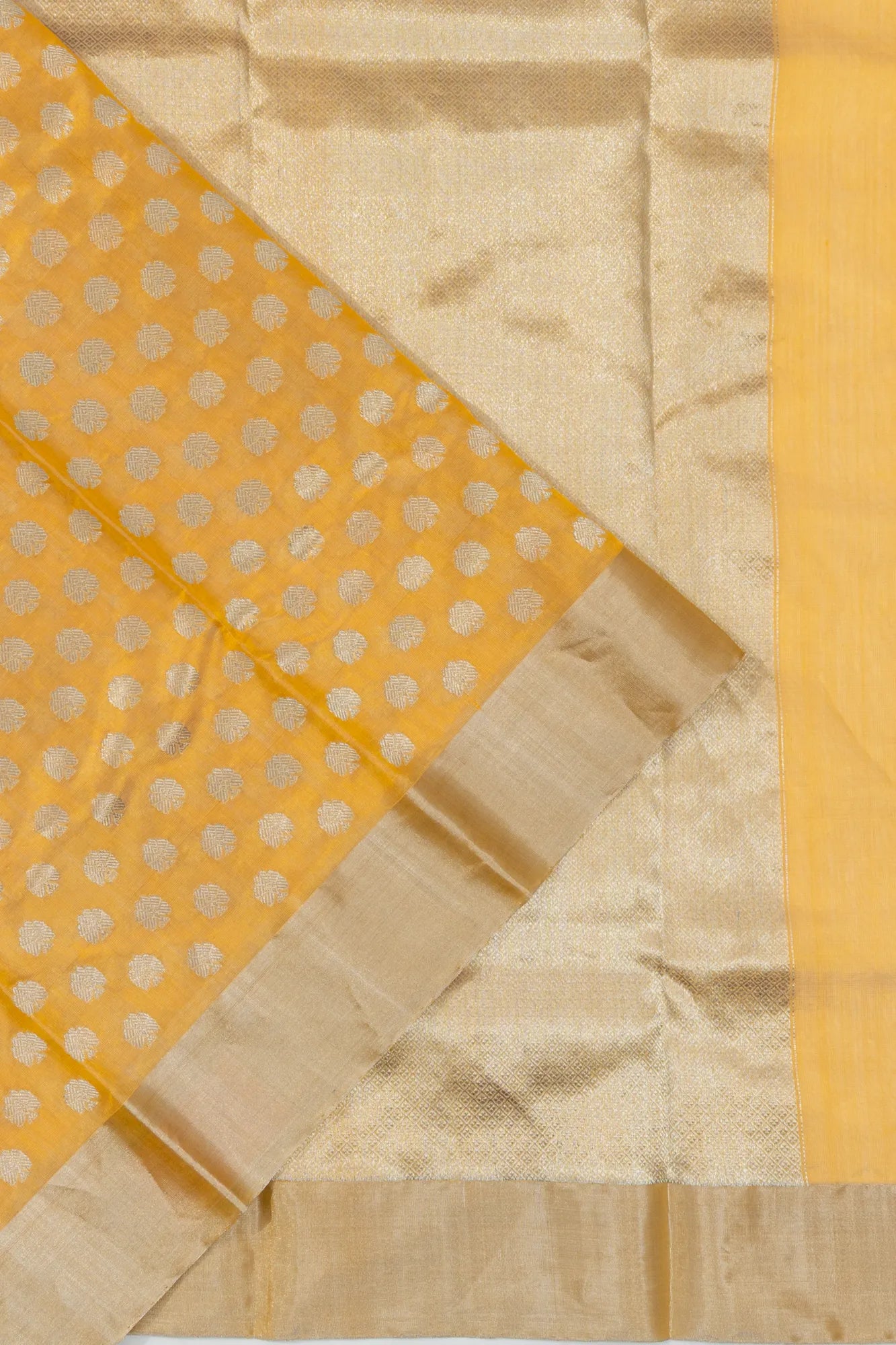 Chanderi Silk Brocade Yellow Saree
