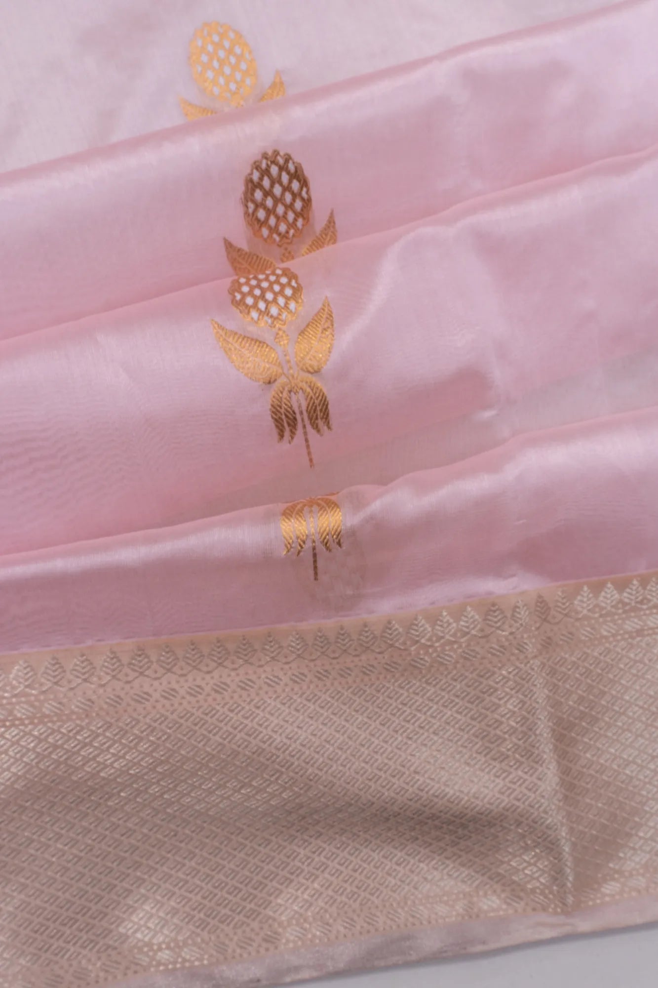 Chanderi Silk Butta Baby Pink Saree
