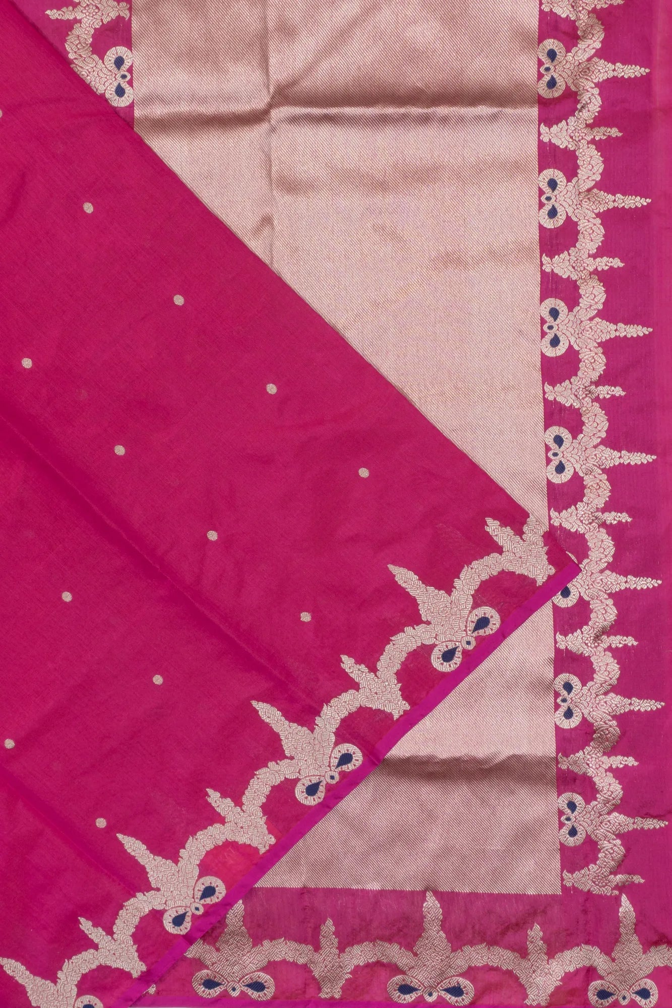 Chanderi Silk Butta Rani Pink Saree