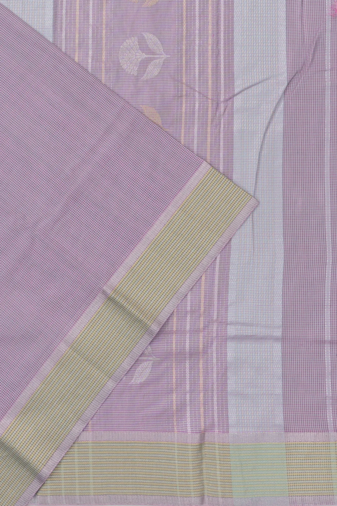 Chanderi Silk Checks Lilac Saree