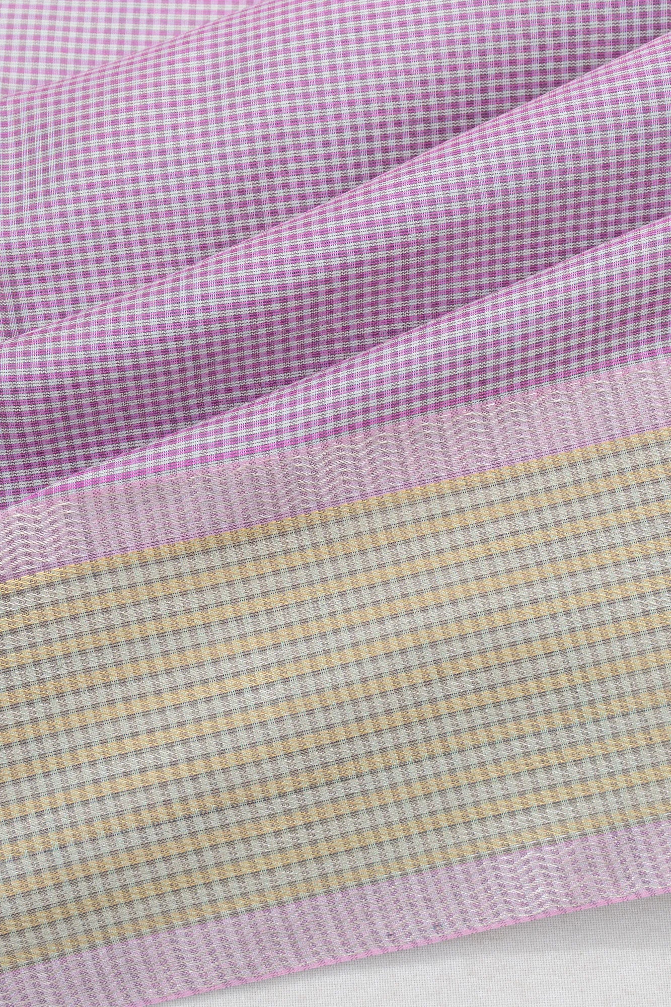 Chanderi Silk Checks Lilac Saree