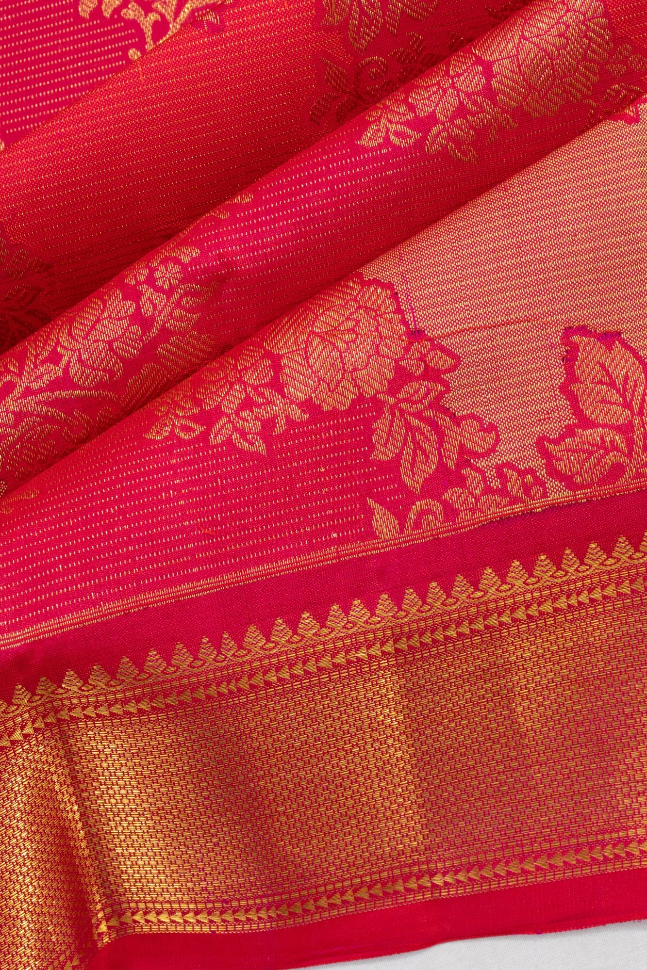 Kanchipuram Silk Brocade Pink Saree