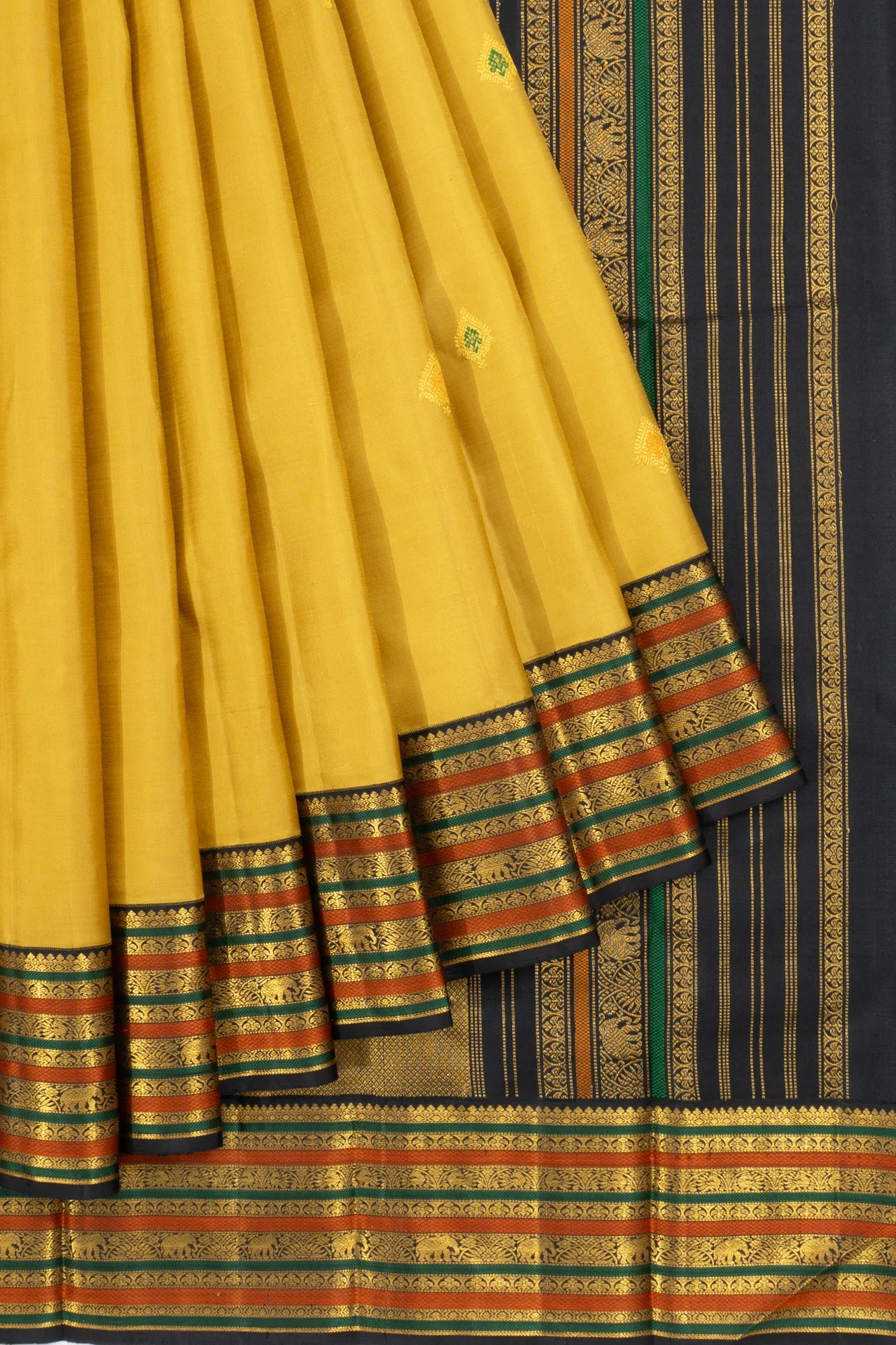 Classic Kanchipuram Silk Butta Yellow Saree