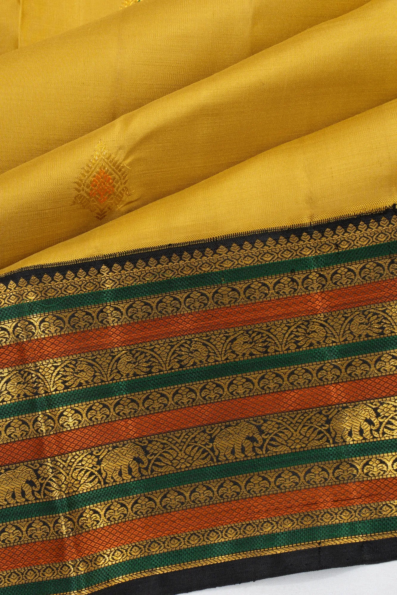 Classic Kanchipuram Silk Butta Yellow Saree