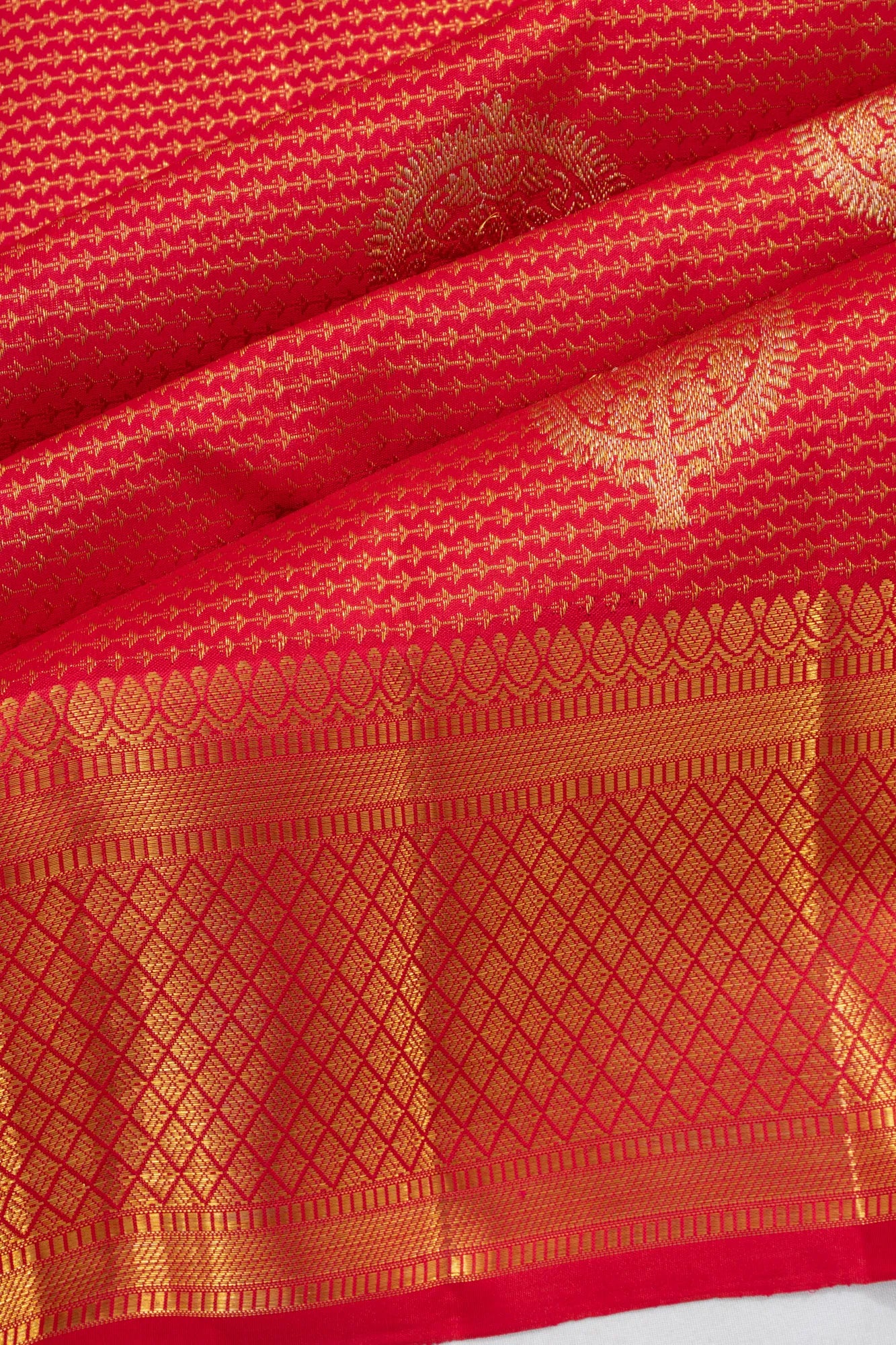 Kanchipuram Silk Brocade Red Saree