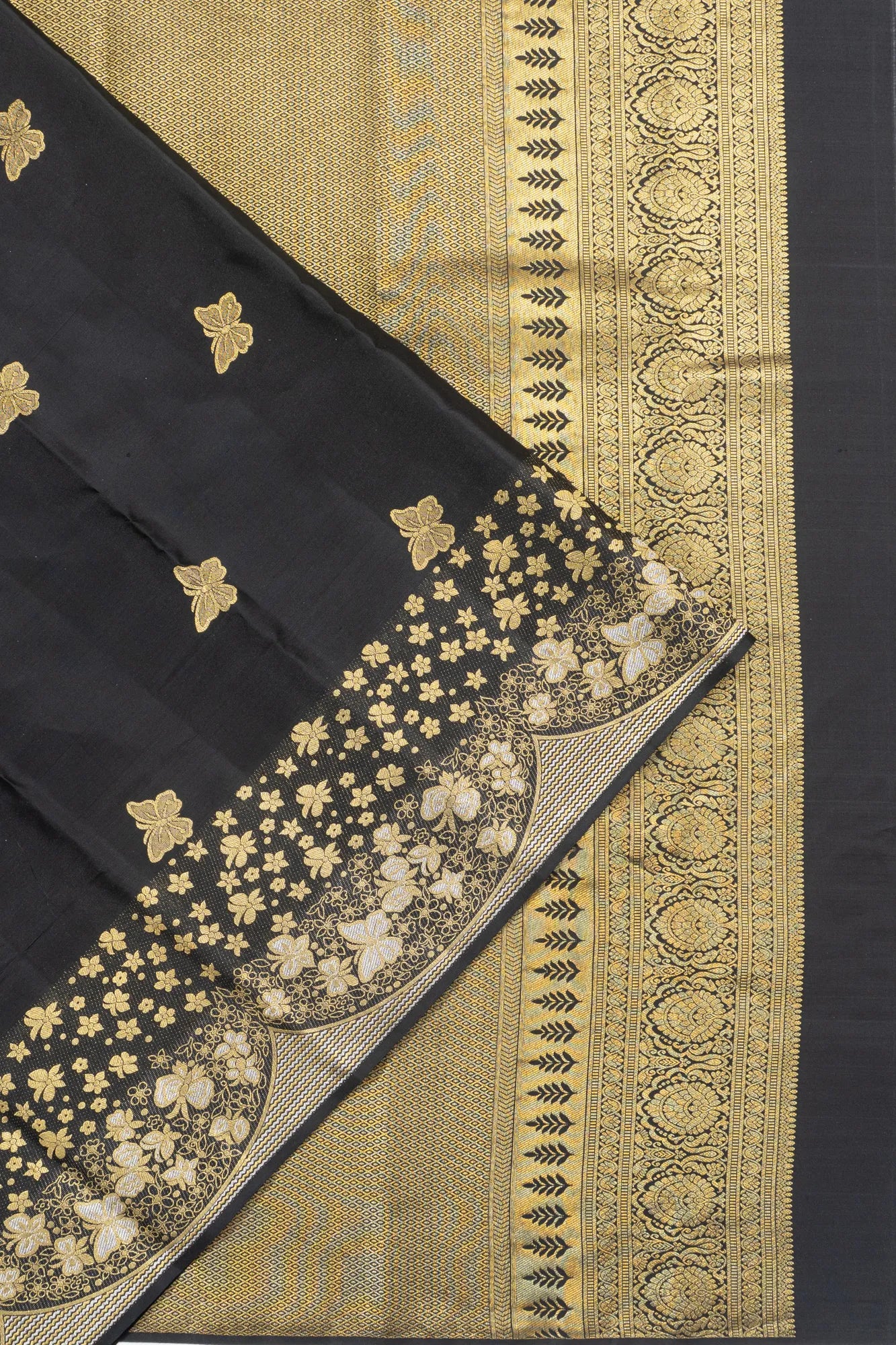 Taranga Kanchi Silk Butta Black Saree