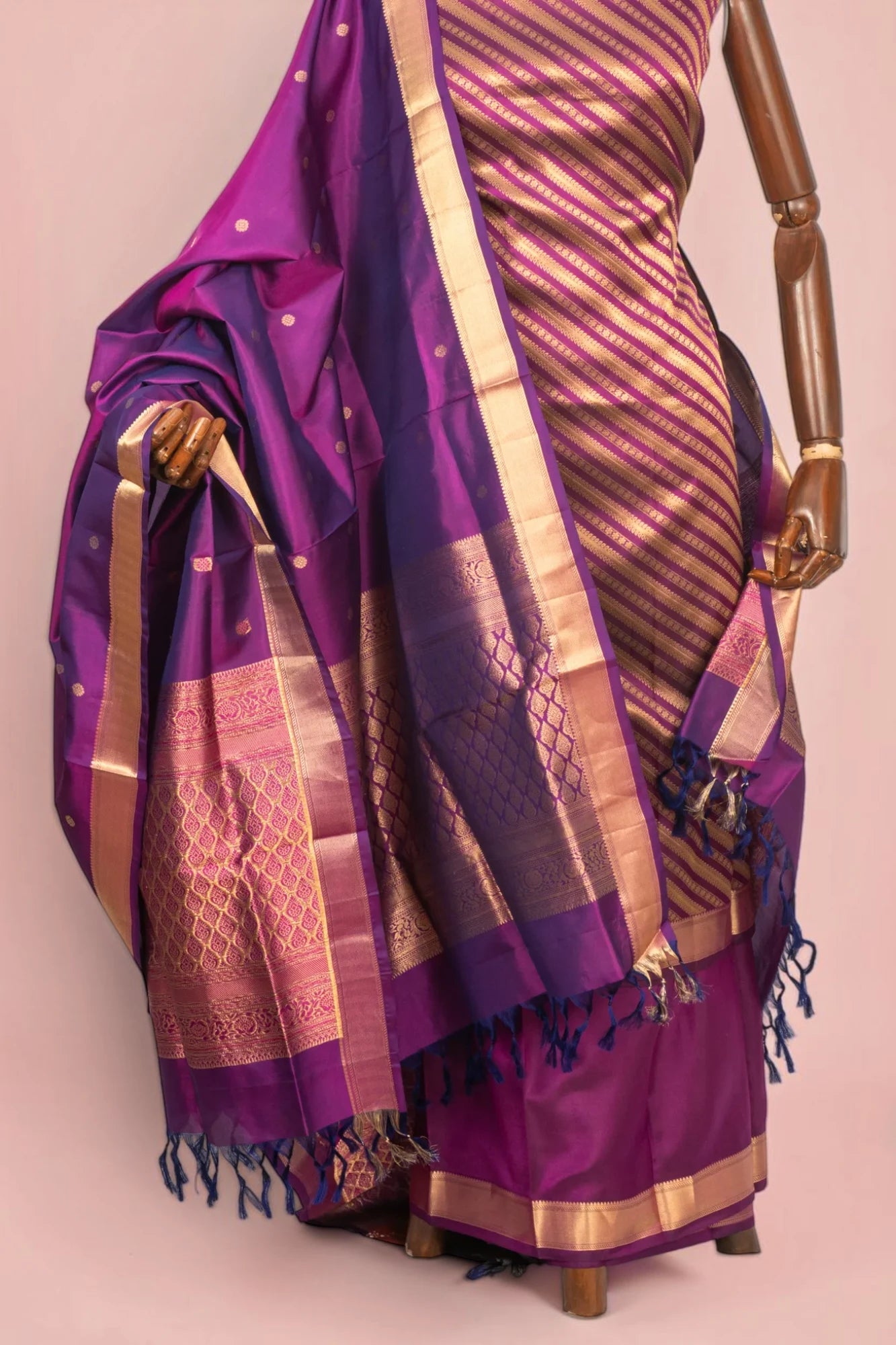 Kanchipuram Silk Brocade Purple Salwar Suit Set