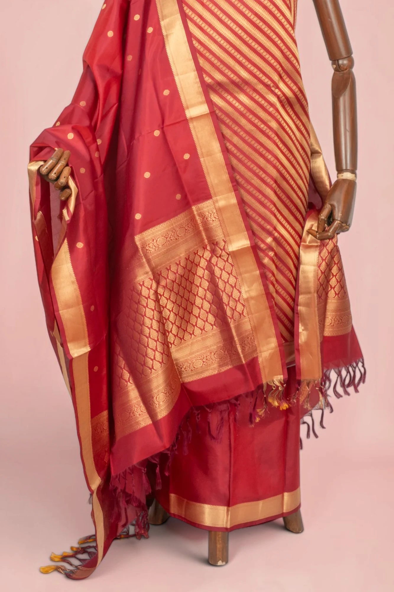 Kanchipuram Silk Brocade Red Salwar Suit Set