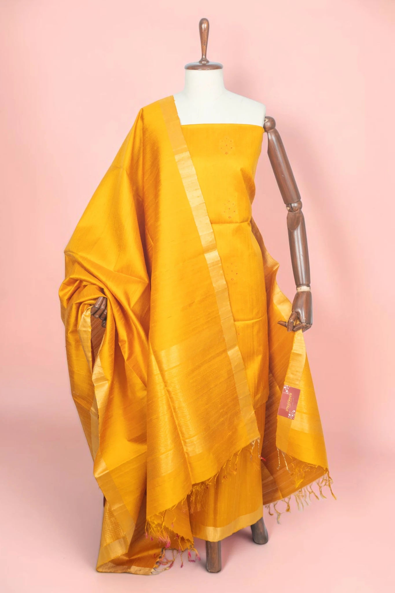 Matka Silk Butta Yellow Salwar Suit Set