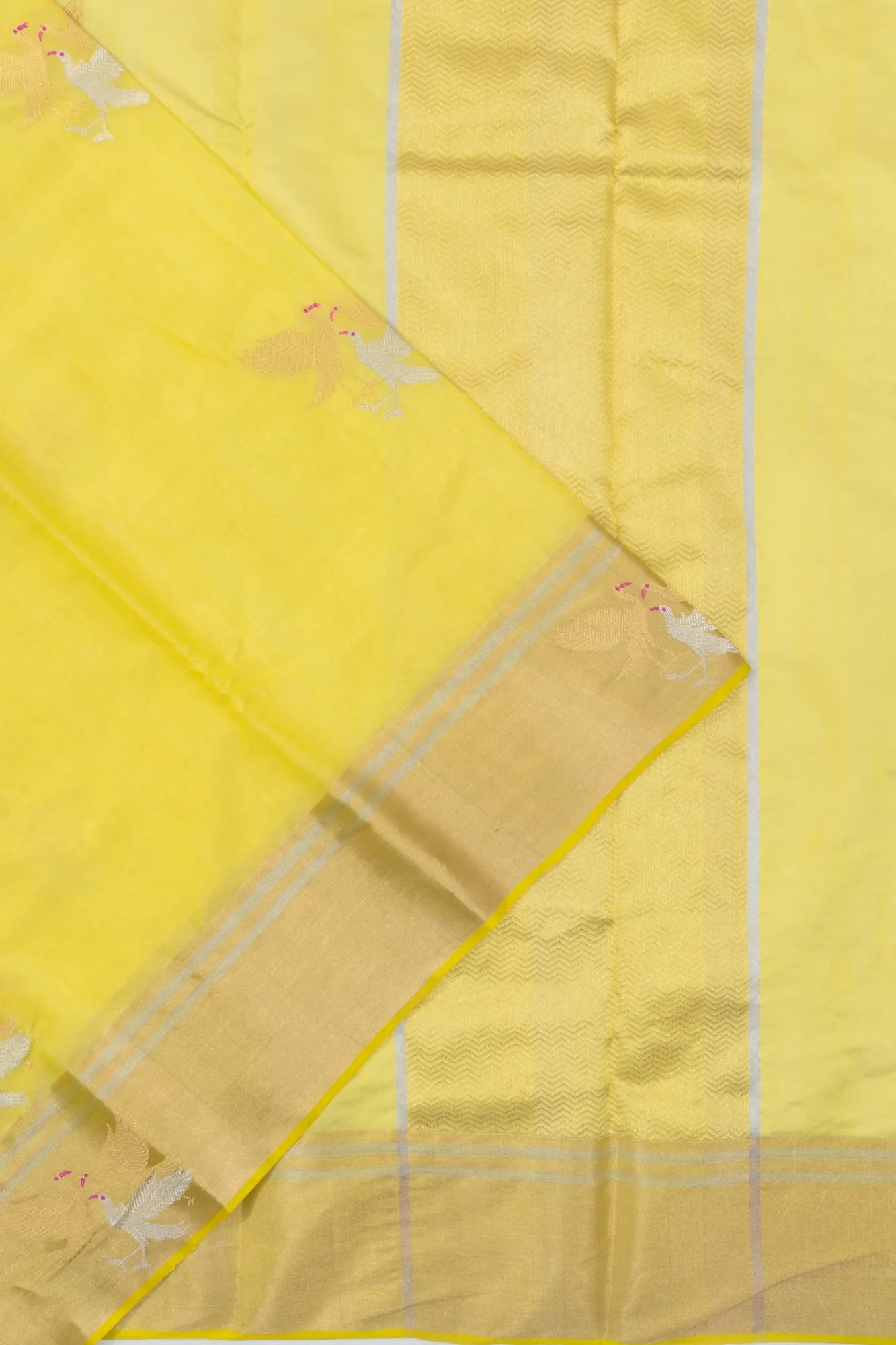 Chanderi Silk Butta Yellow Saree