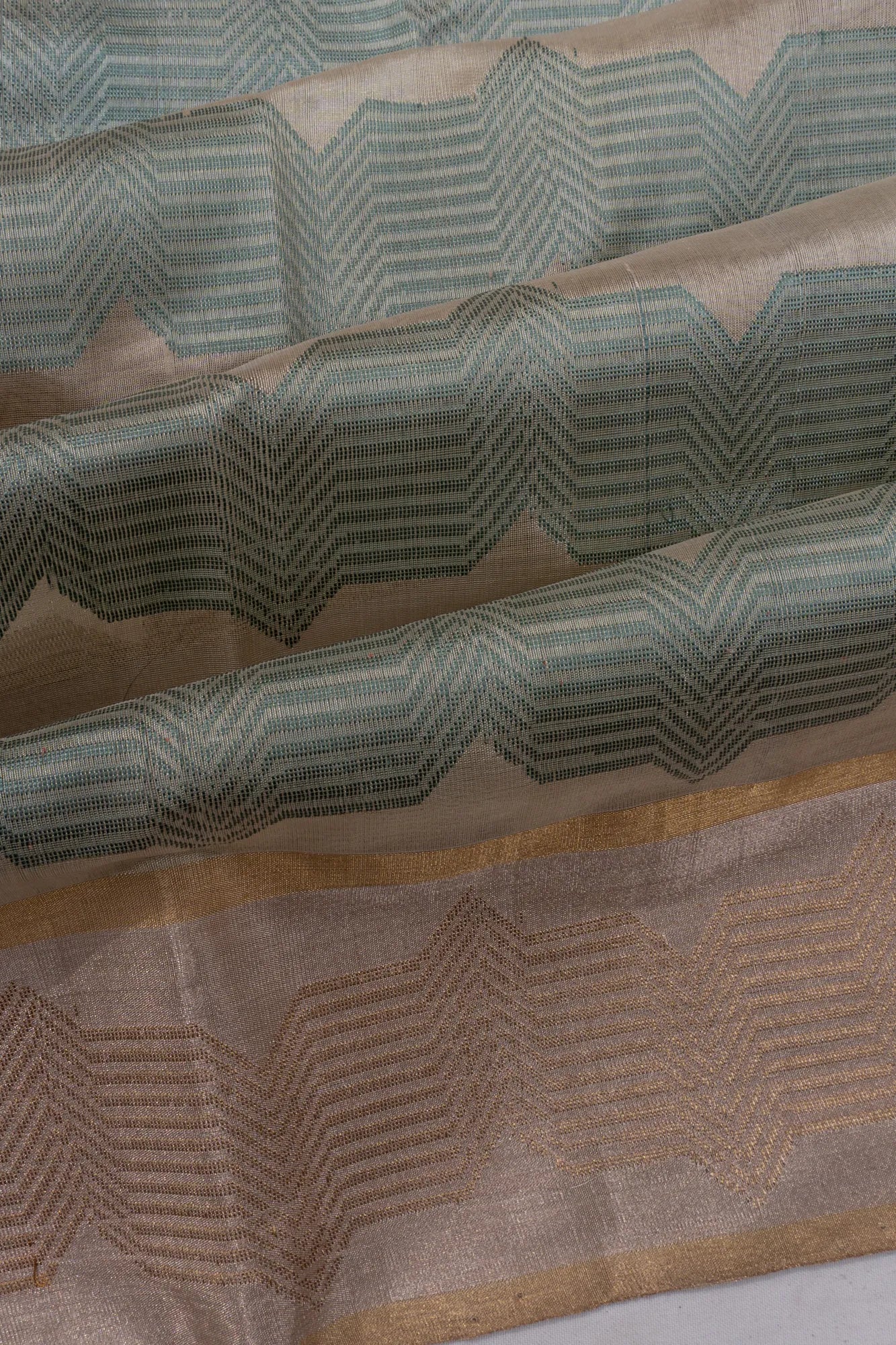 Chanderi Silk Brocade Cream Saree