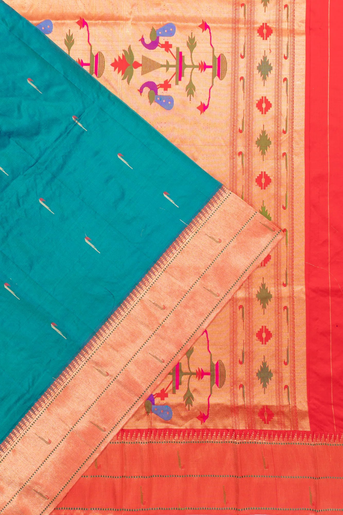 Muniya Silk Butta Blue Saree