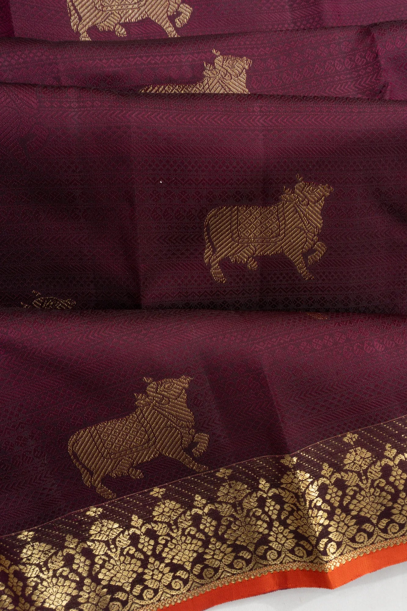 Kanchipuram Silk Nandi Butta Purple Saree