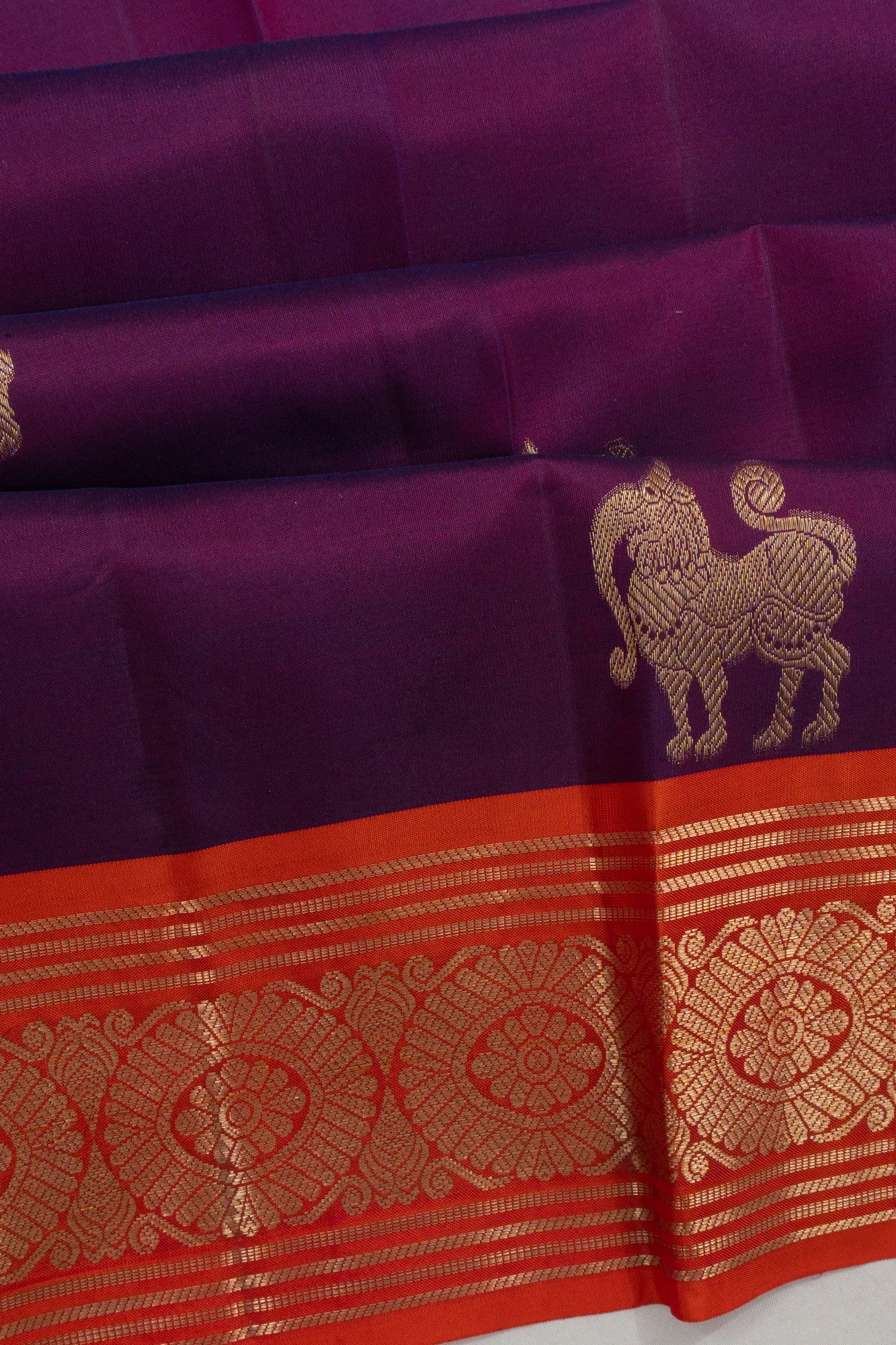 Taranga Kanchi Silk Butta Purple Saree