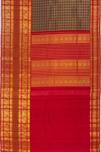 Taranga Kanchi Silk Checks Purple Saree