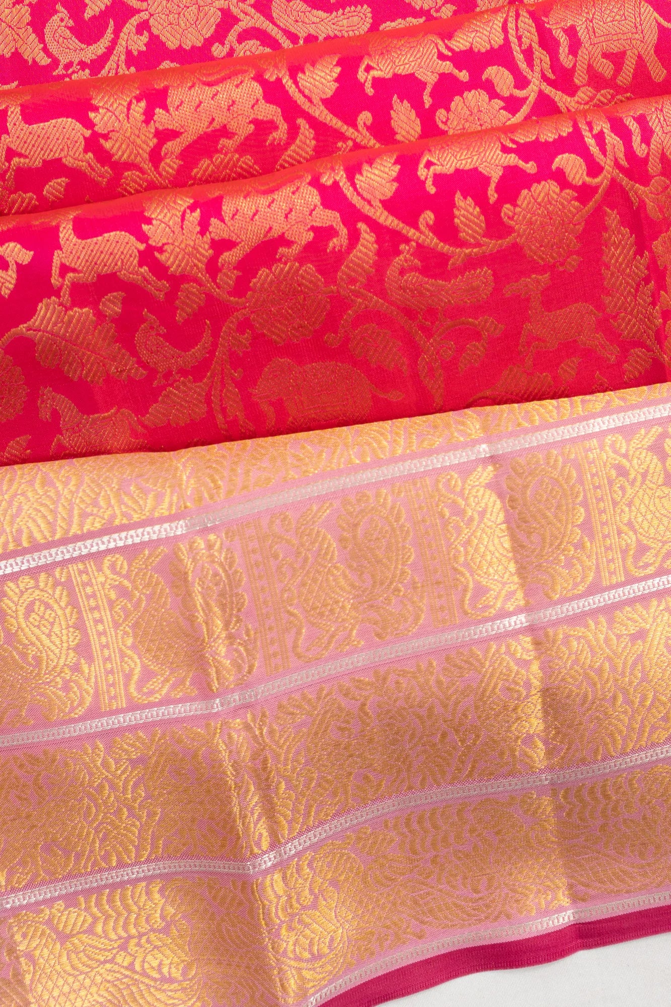 Taranga Kanchi Silk Brocade Pink Saree