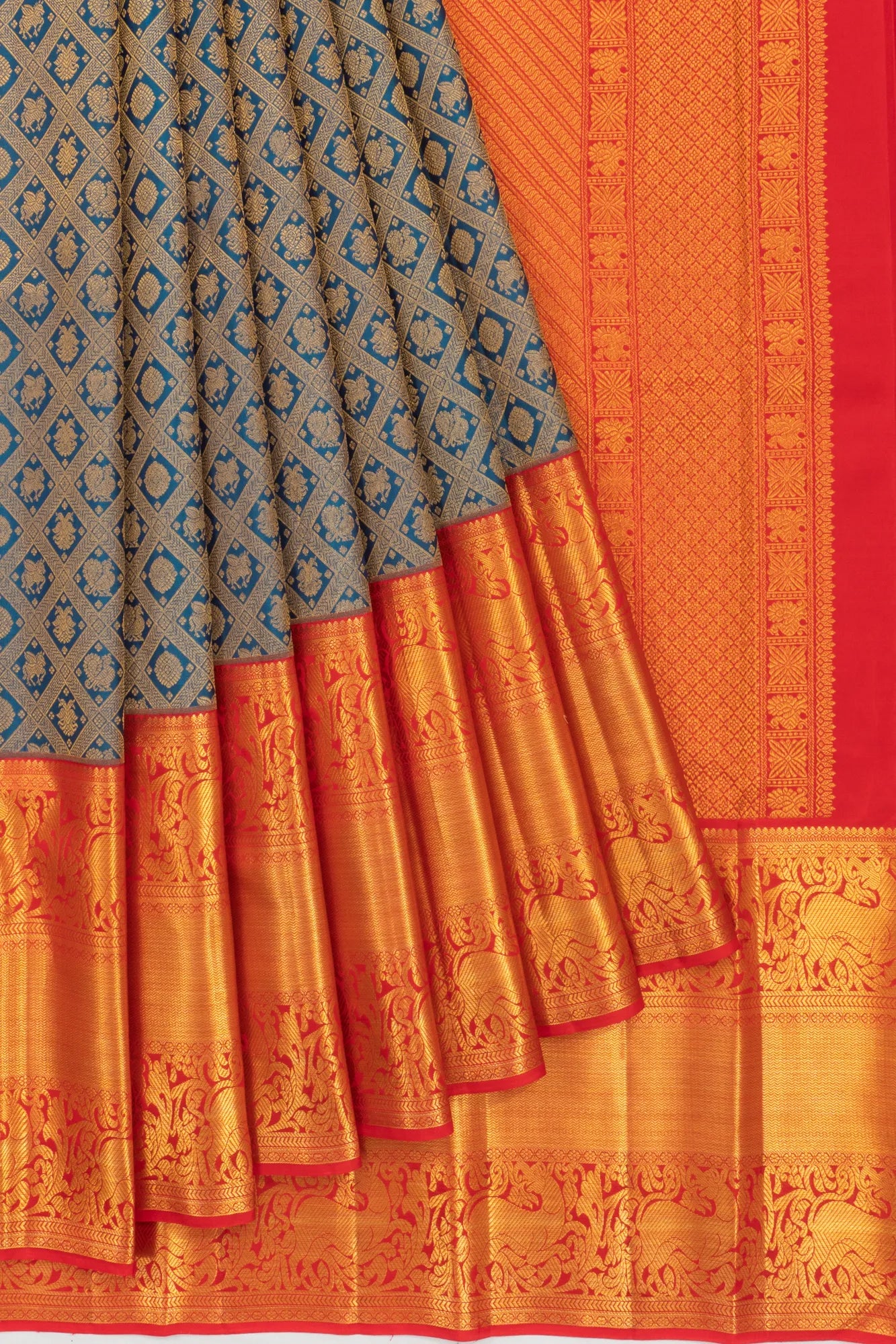 Taranga Kanchi Silk Brocade Blue Saree