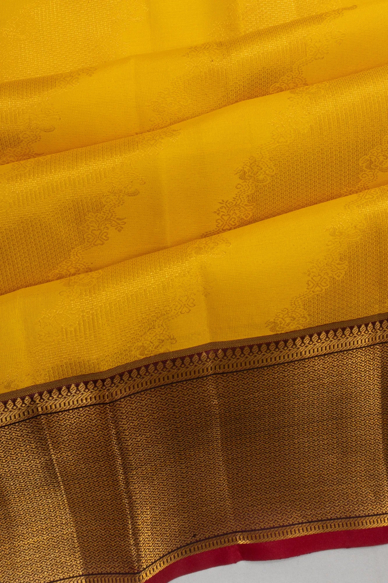 Taranga Kanchi Silk Brocade Yellow Saree