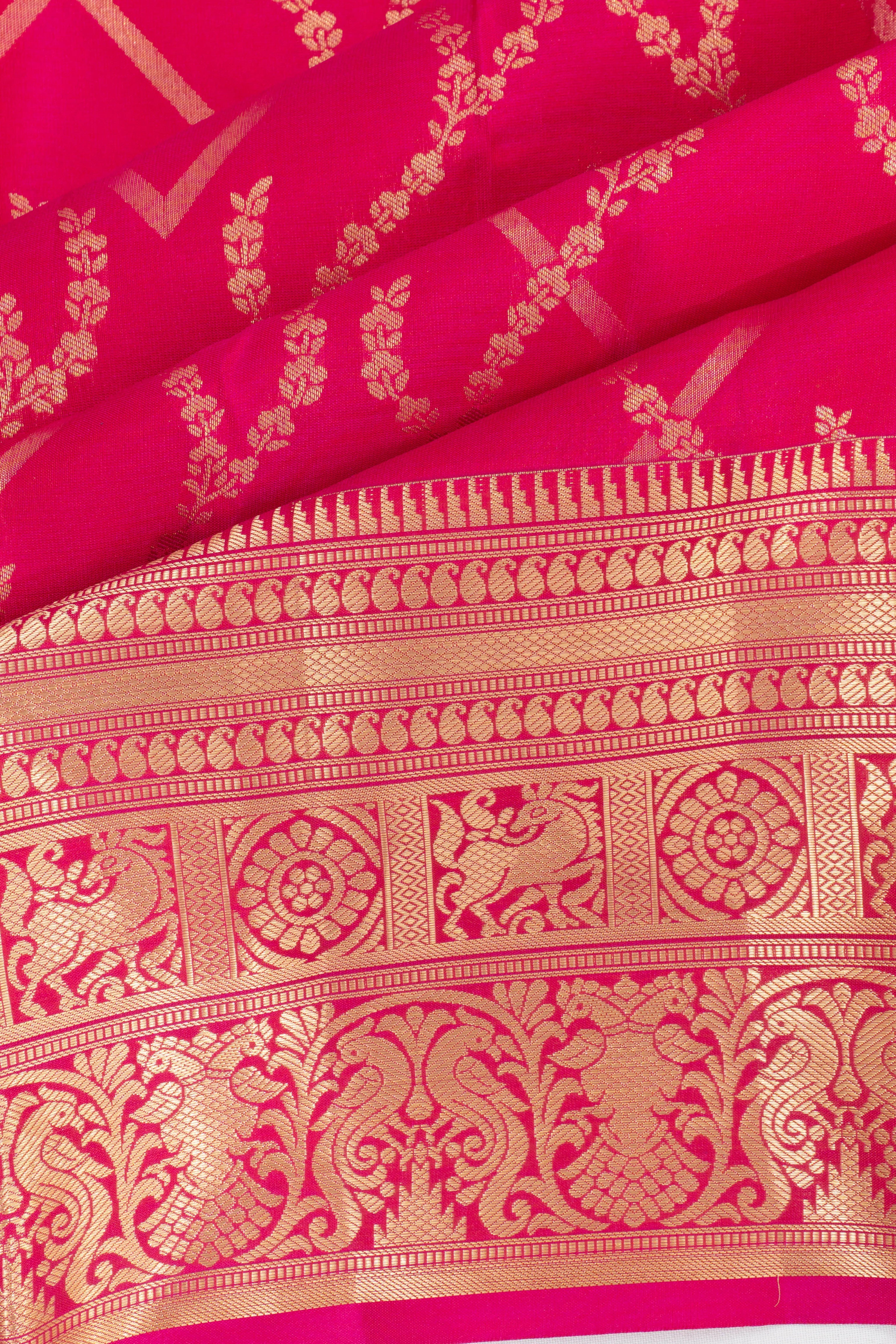 Taranga Kanchi Silk Brocade Pink Saree