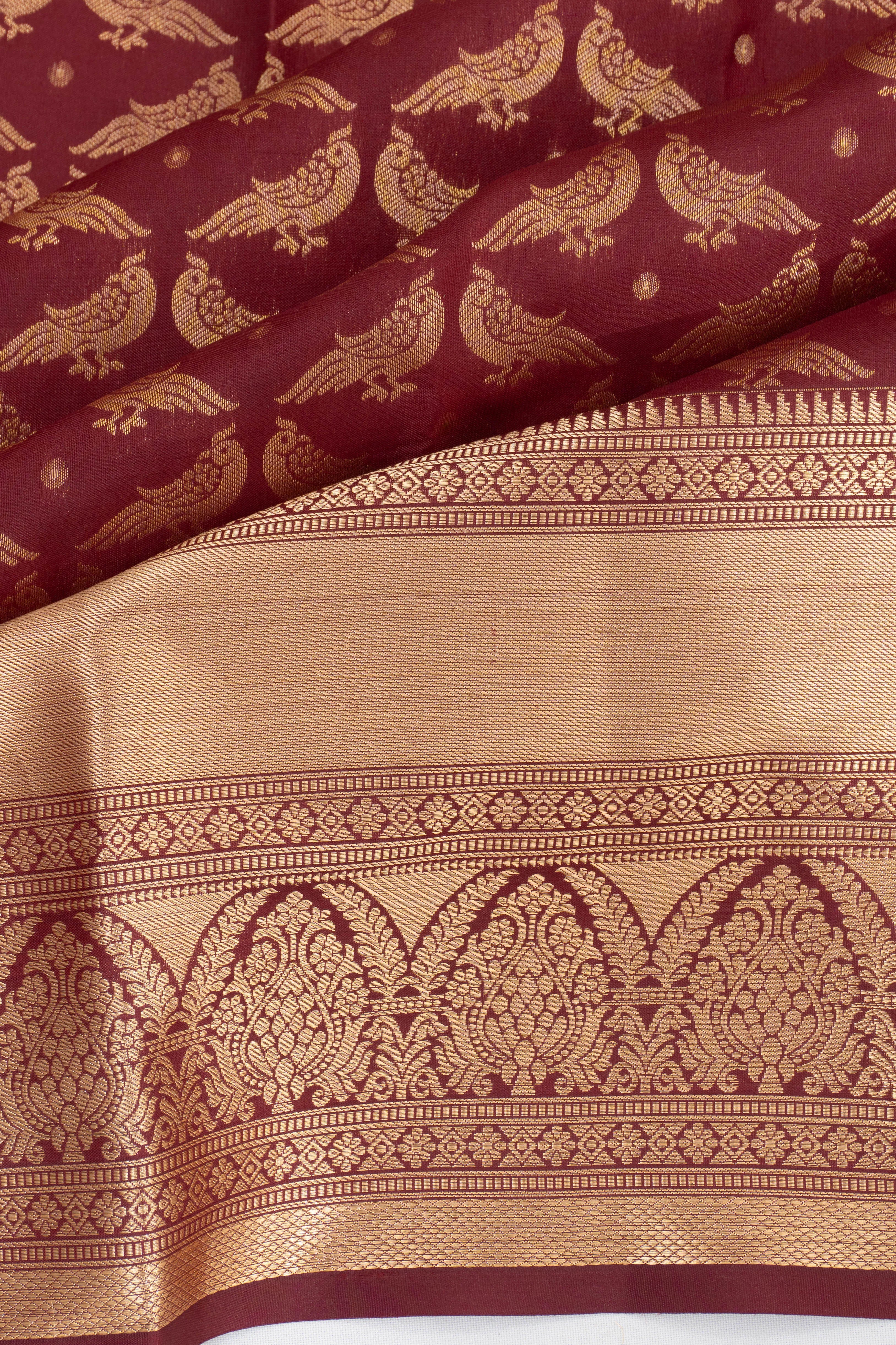 Taranga Kanchi Silk Brocade Maroon Saree