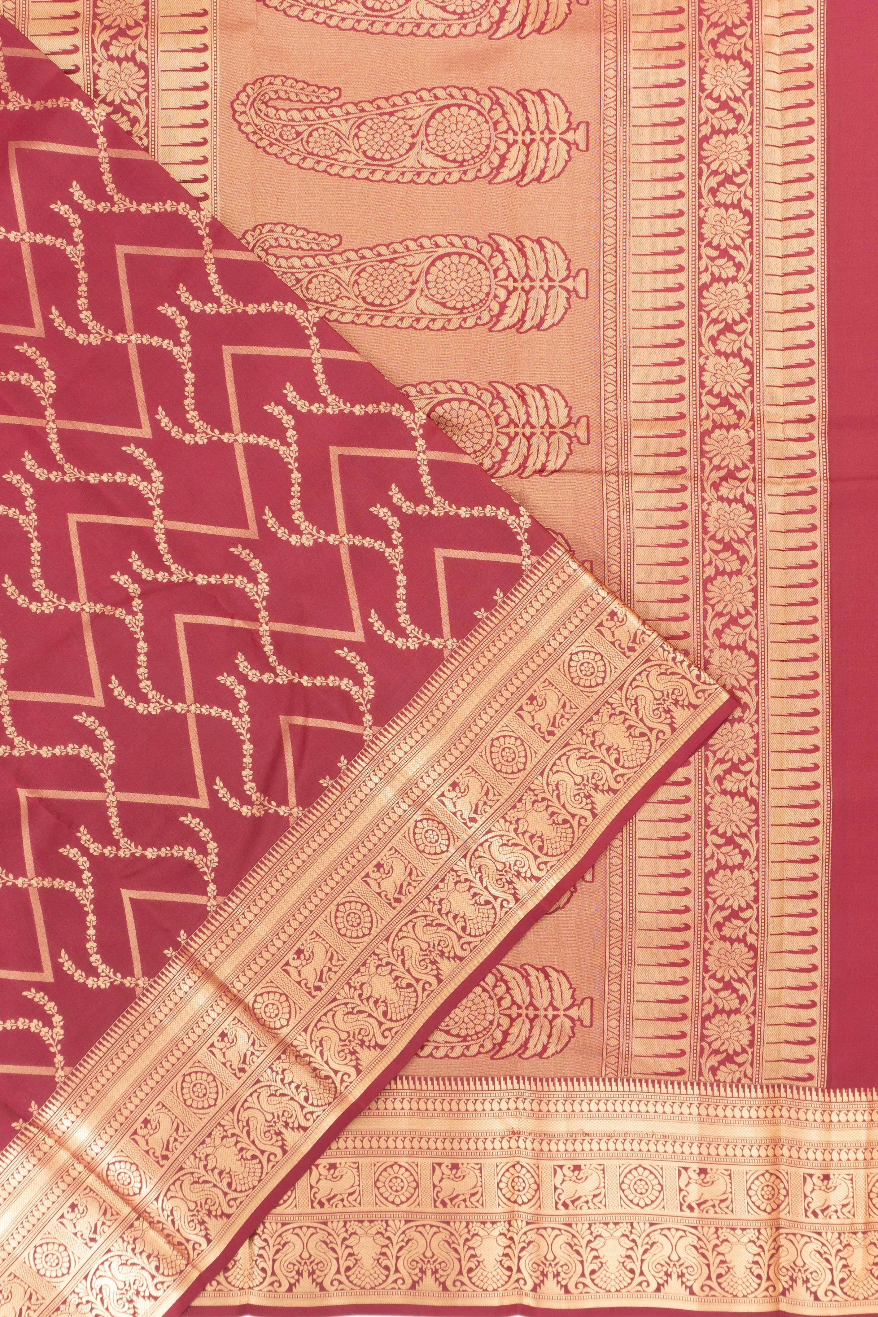 Taranga Kanchi Silk Brocade Maroon Saree