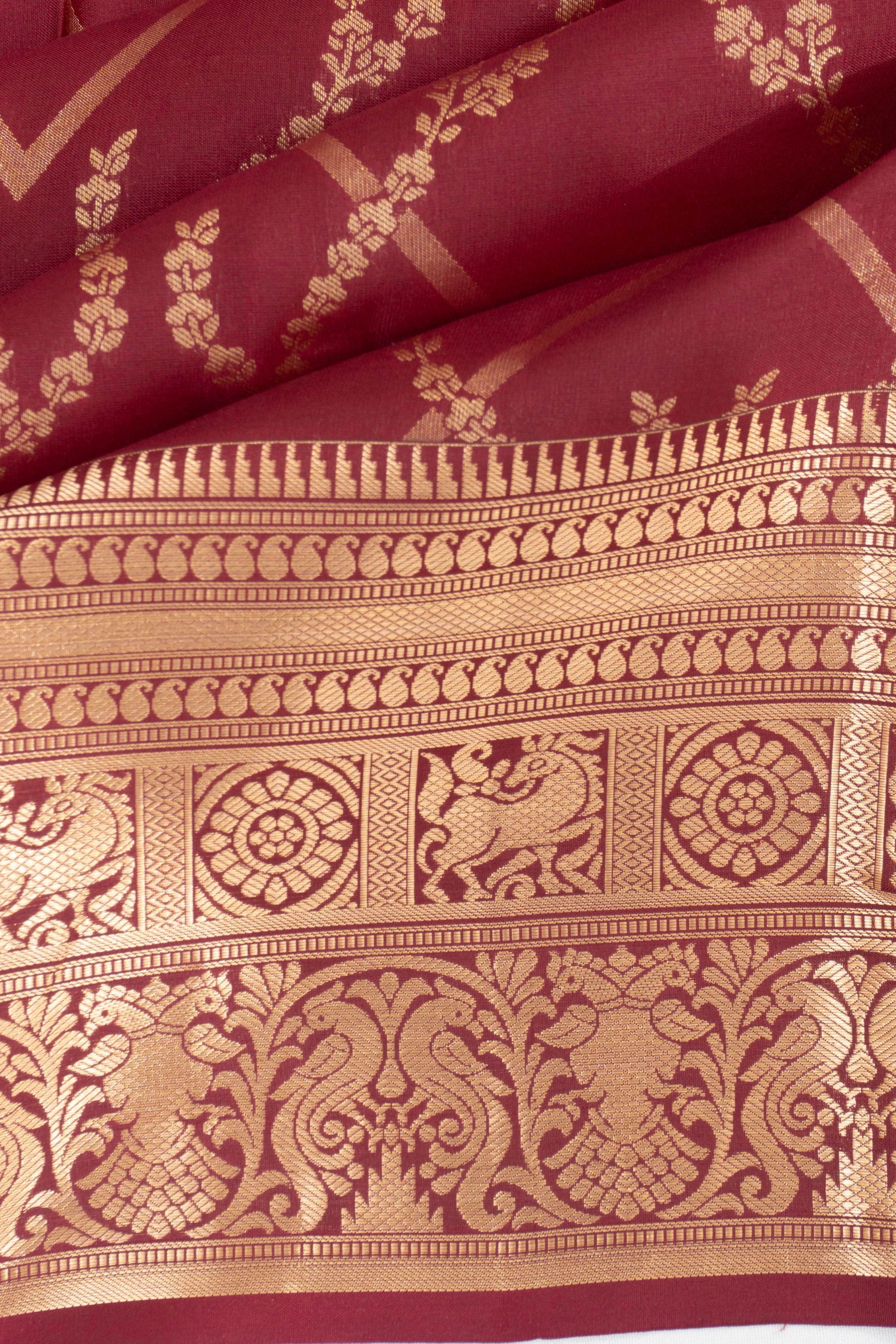 Taranga Kanchi Silk Brocade Maroon Saree