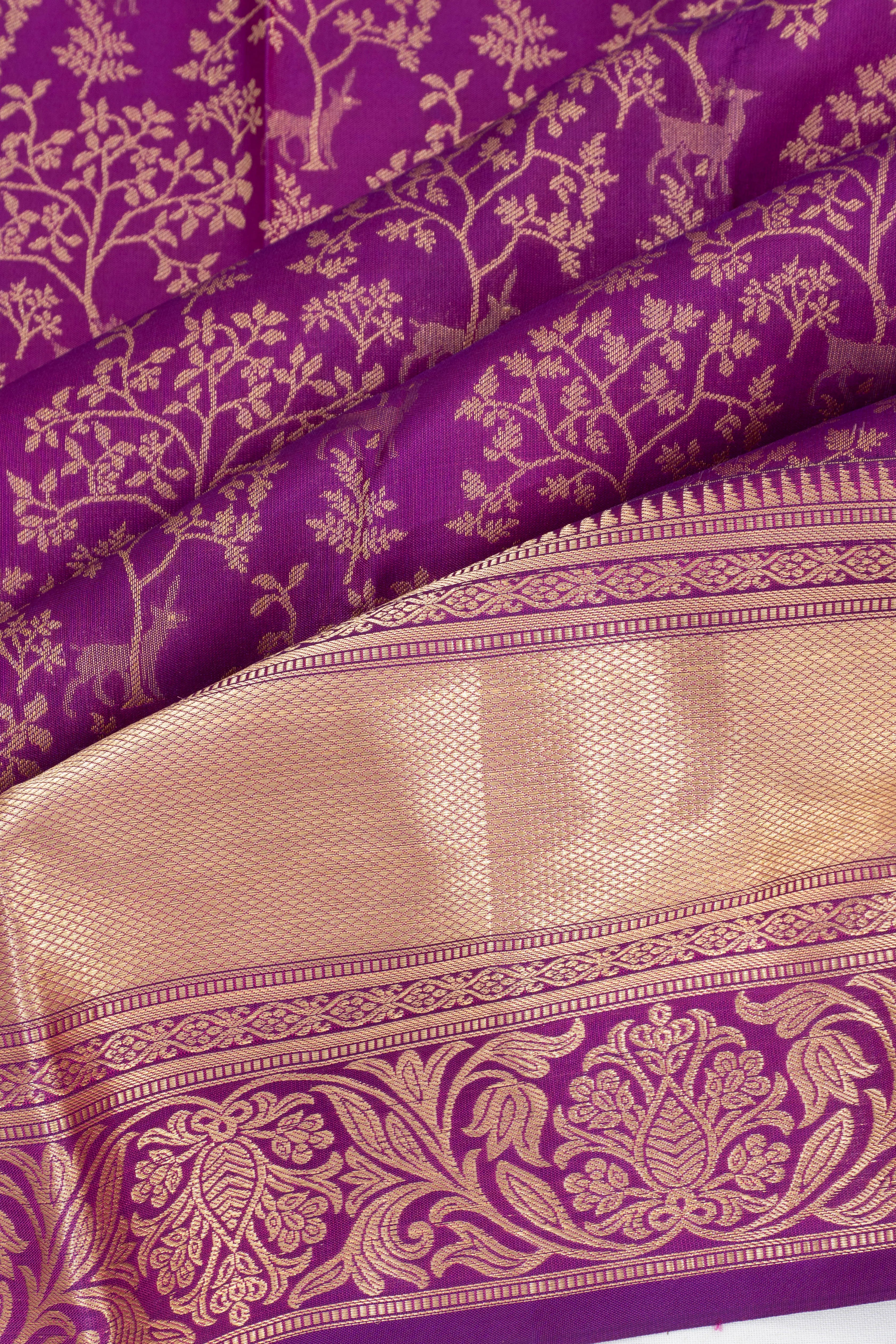 Taranga Kanchi Silk Brocade Purple Saree